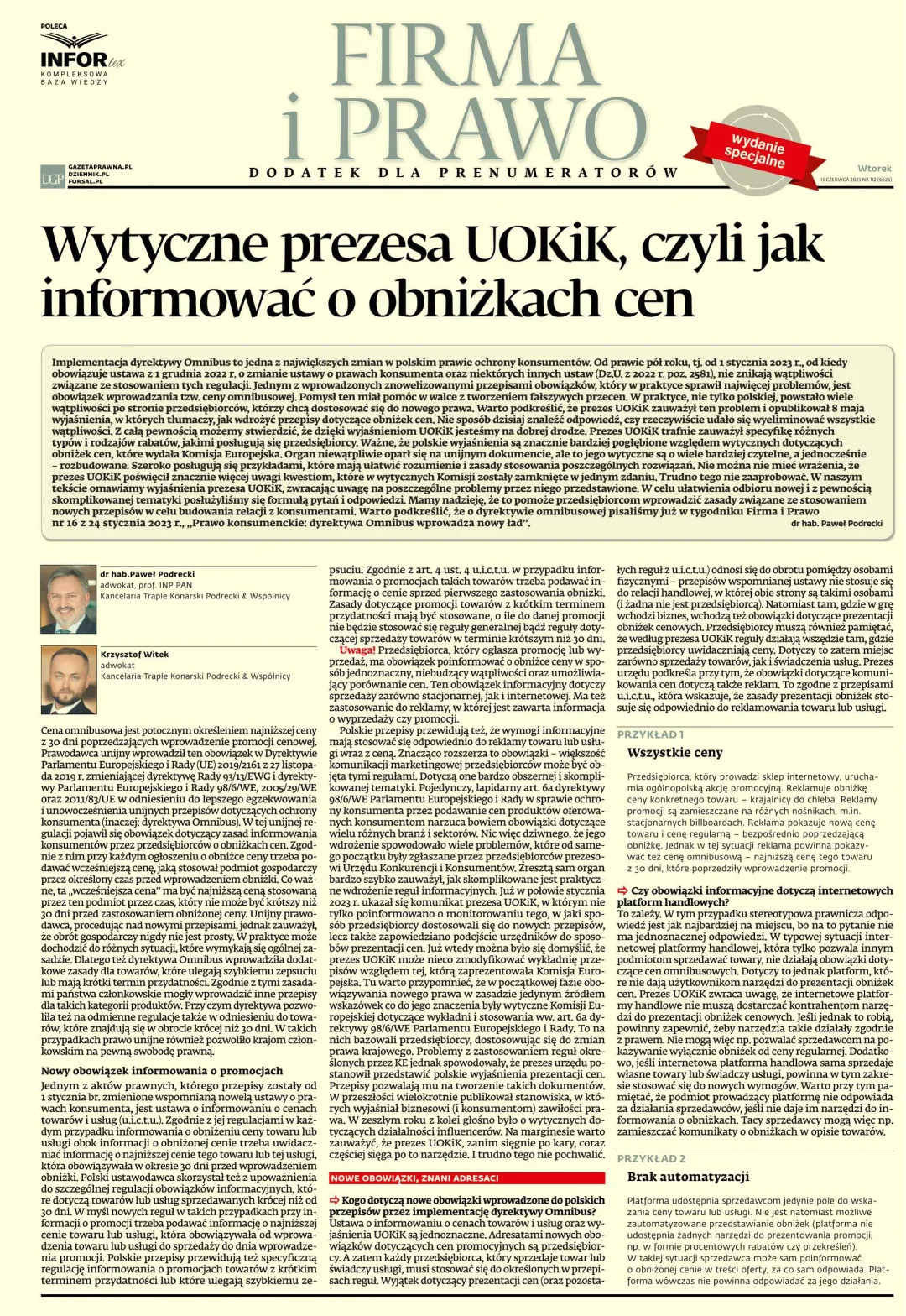 FIRMA I PRAWO - WYDANIE SPECJALNE