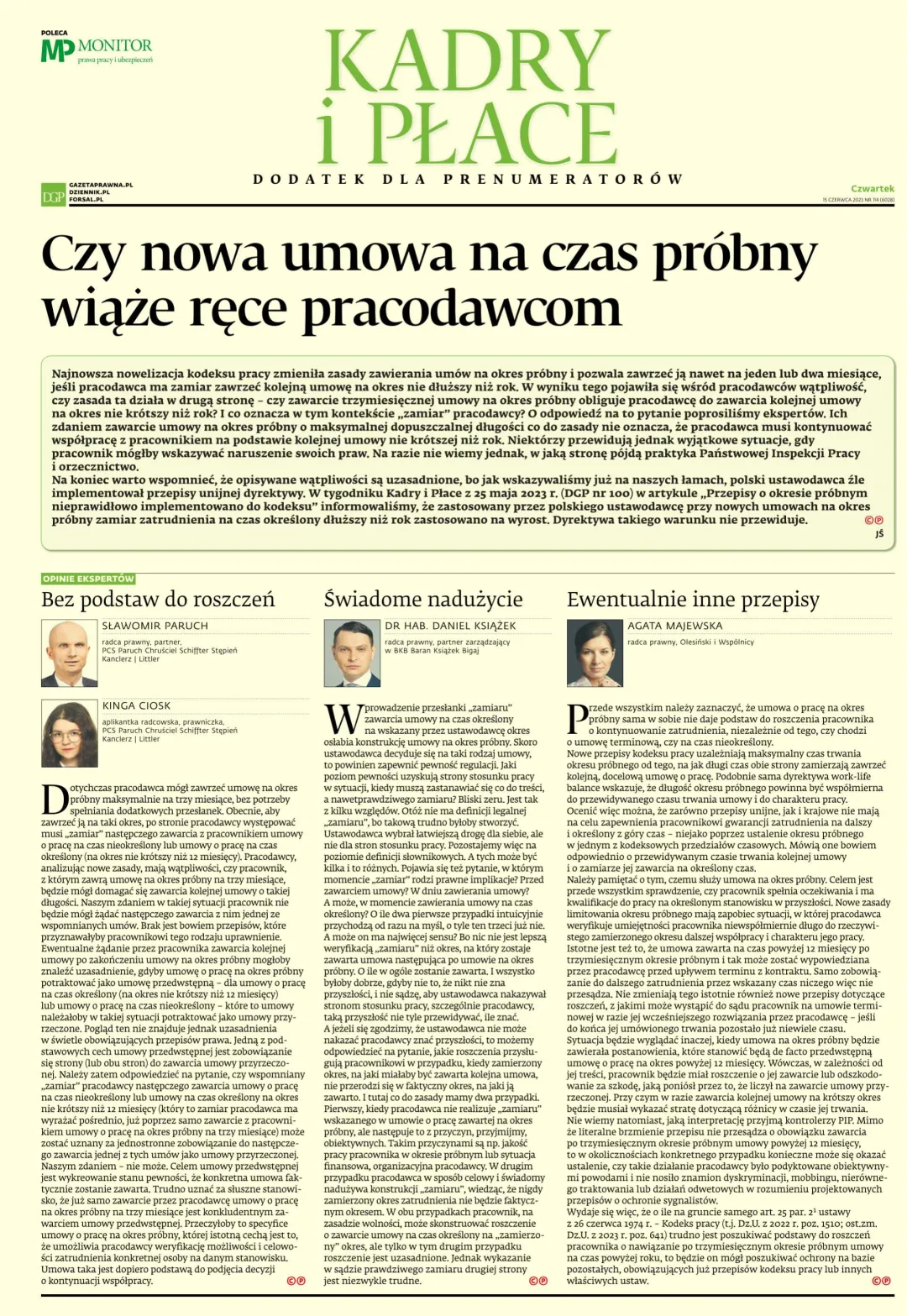 KADRY I PŁACE