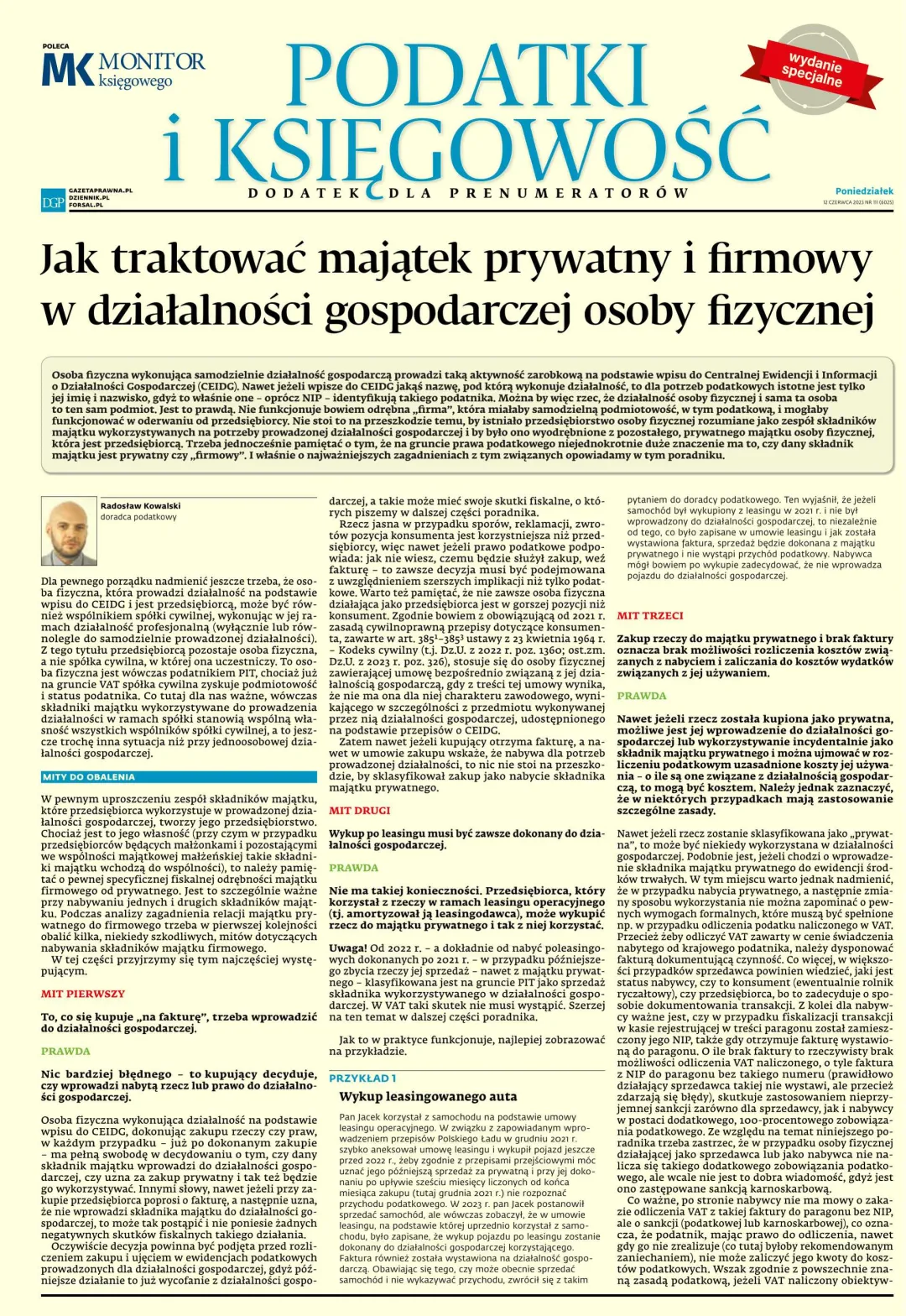 PODATKI I KSIĘGOWOŚĆ WYDANIE SPECJALNE