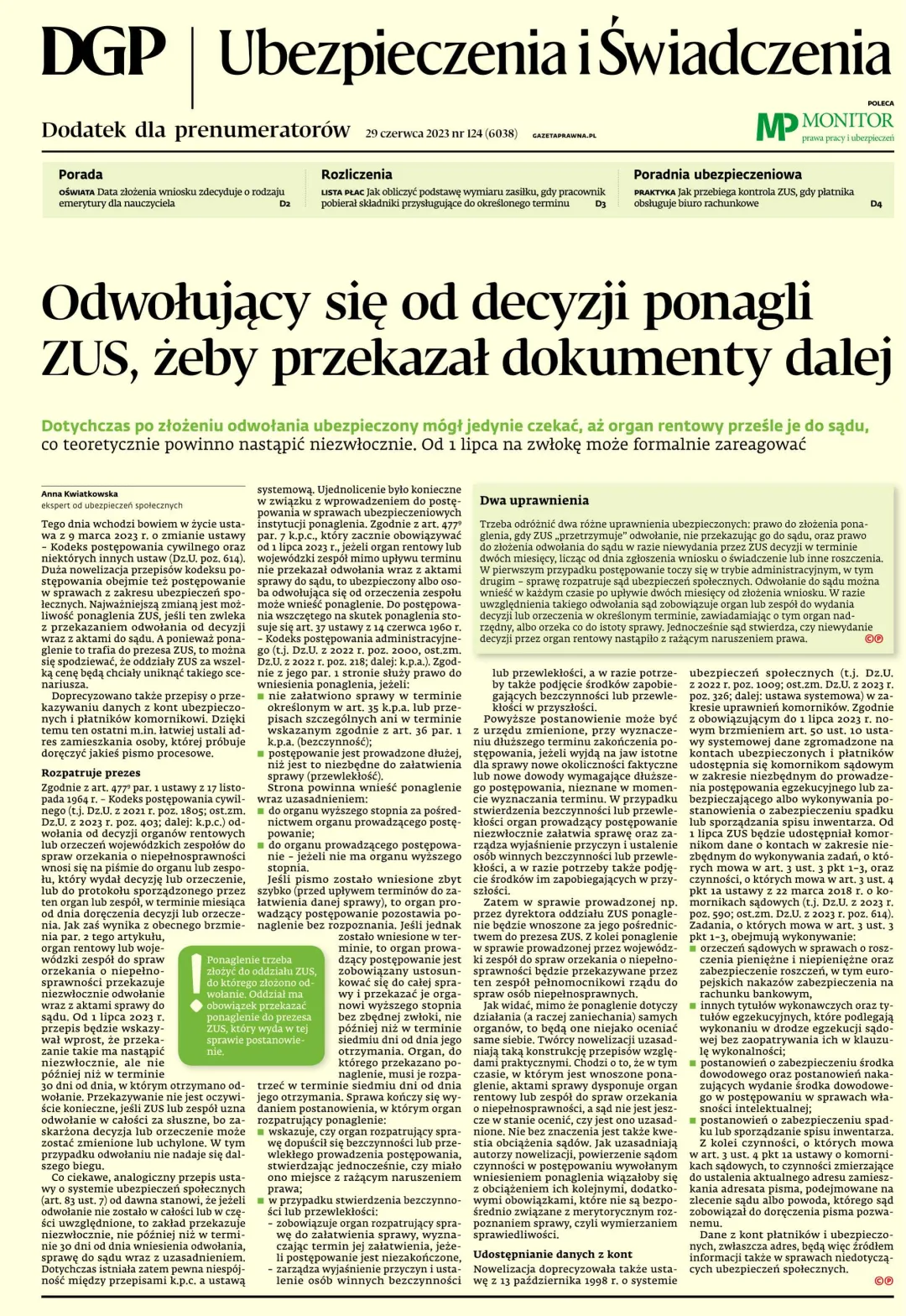 UBEZPIECZENIA I ŚWIADCZENIA