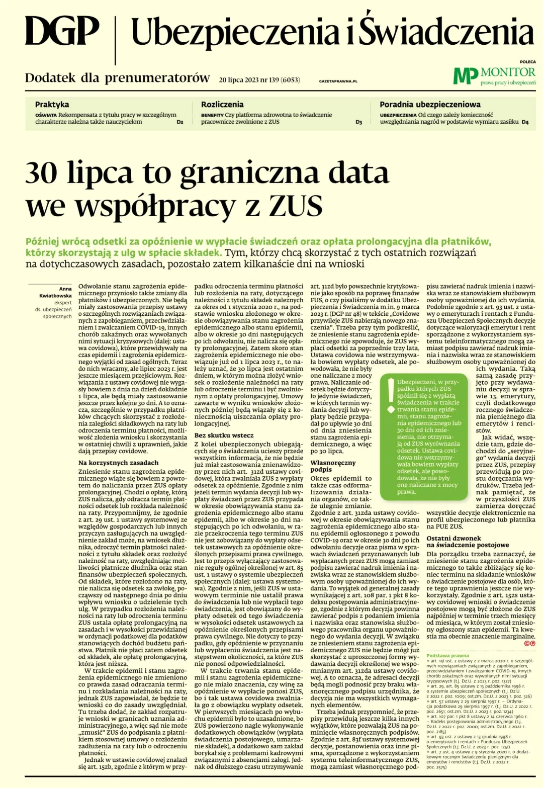 UBEZPIECZENIA I ŚWIADCZENIA