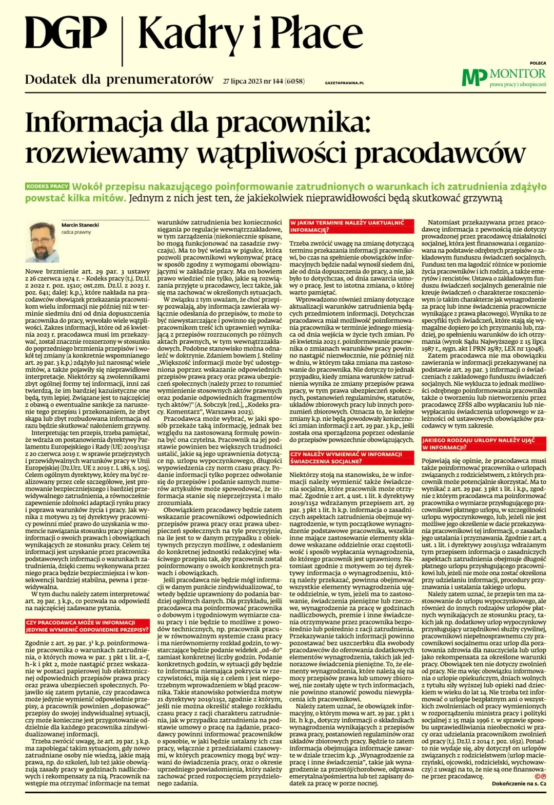 KADRY I PŁACE