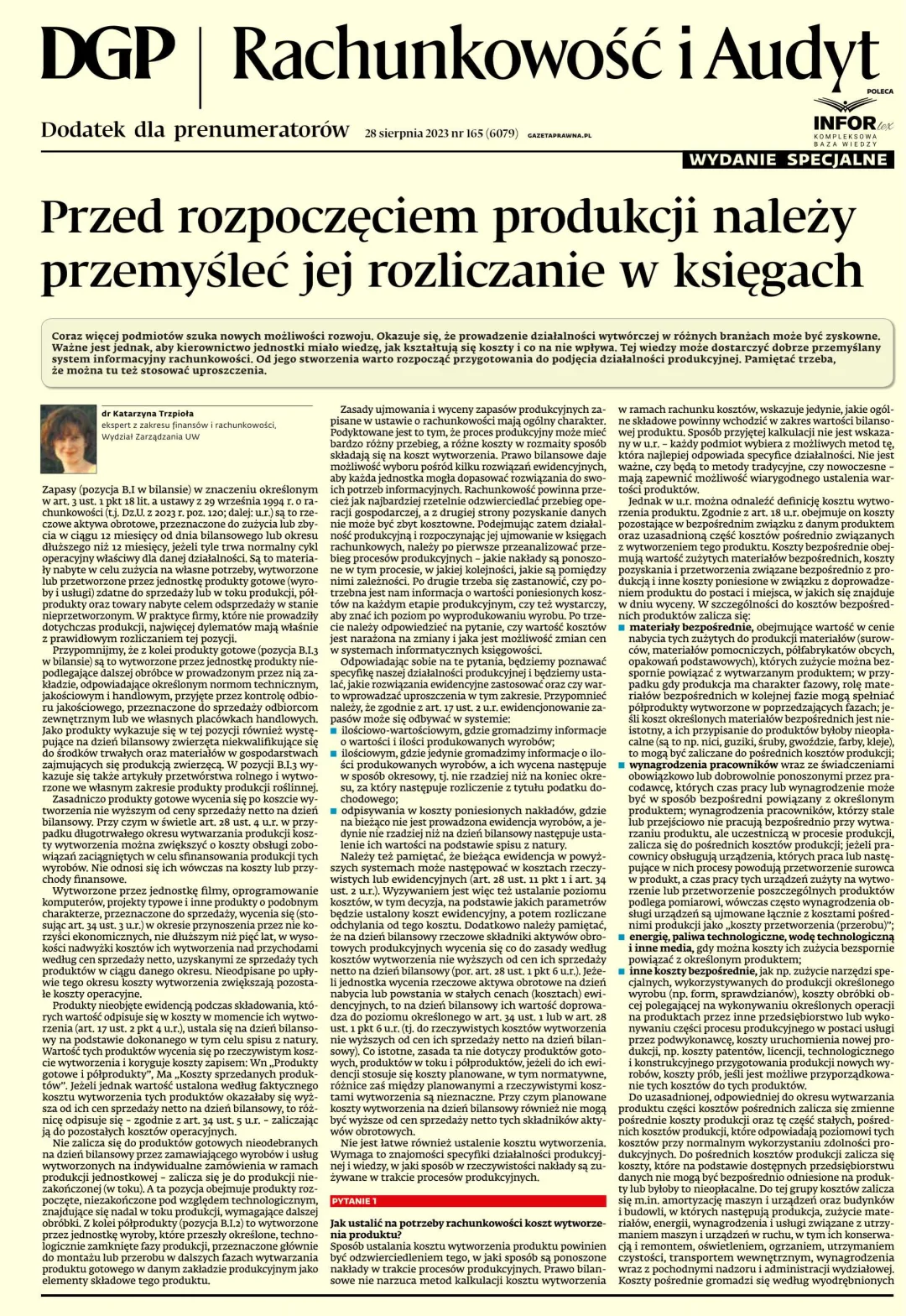 RACHUNKOWOŚĆ I AUDYT - WYDANIE SPECJALNE