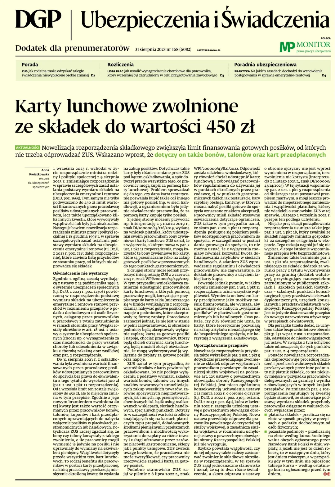 UBEZPIECZENIA I ŚWIADCZENIA