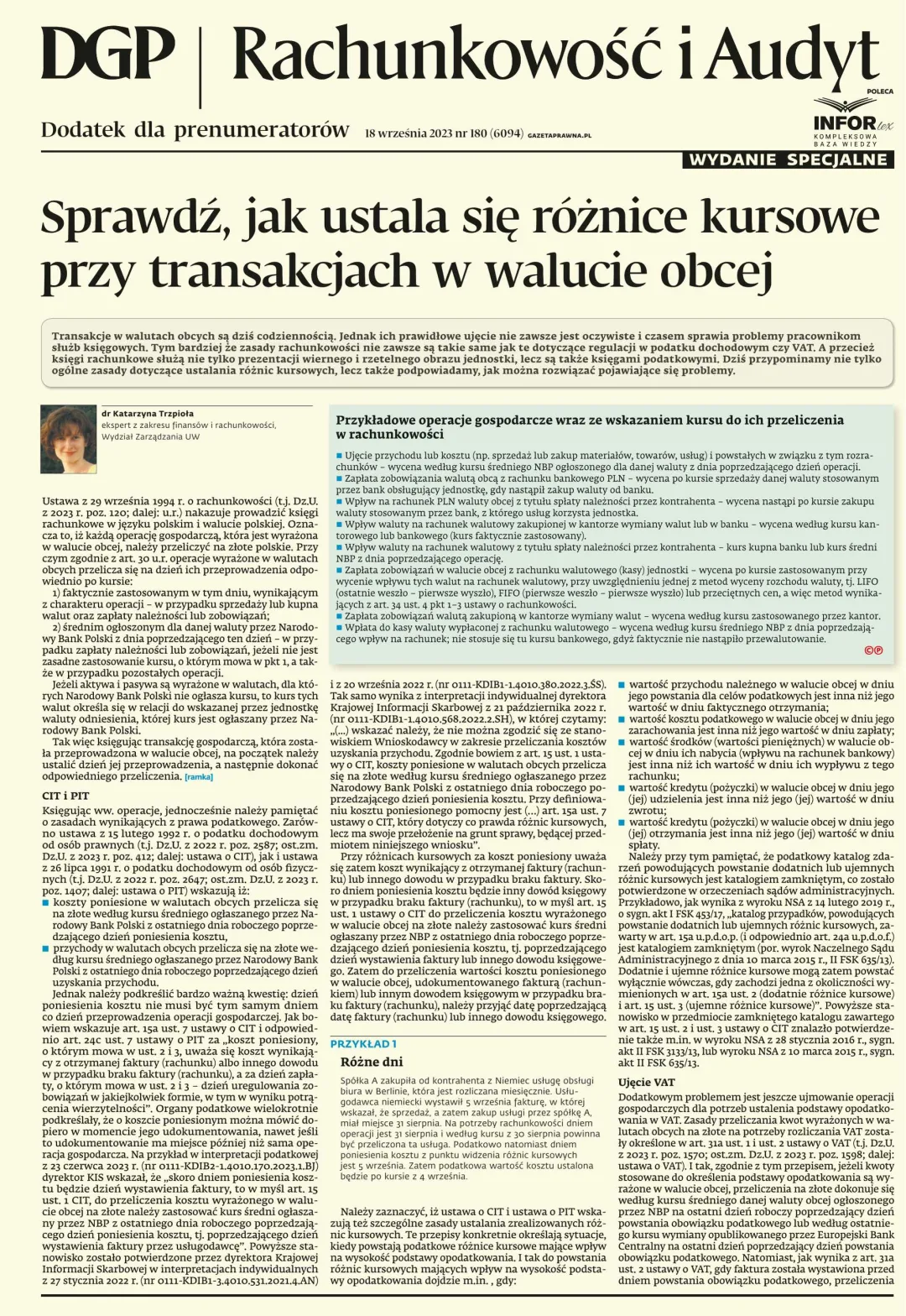 RACHUNKOWOŚĆ I AUDYT - WYDANIE SPECJALNE