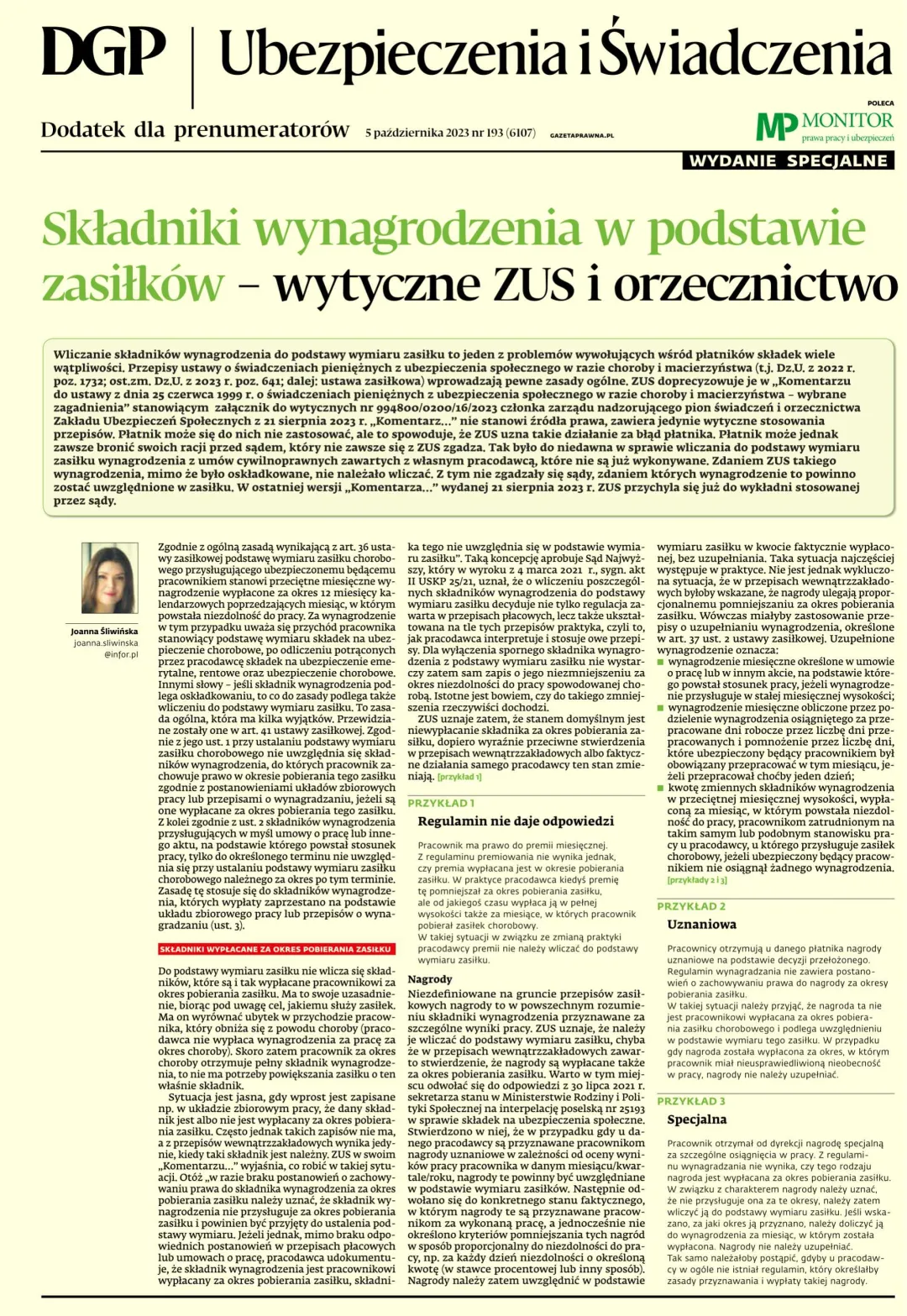 UBEZPIECZENIA I ŚWIADCZENIA - WYDANIE SPECJALNE