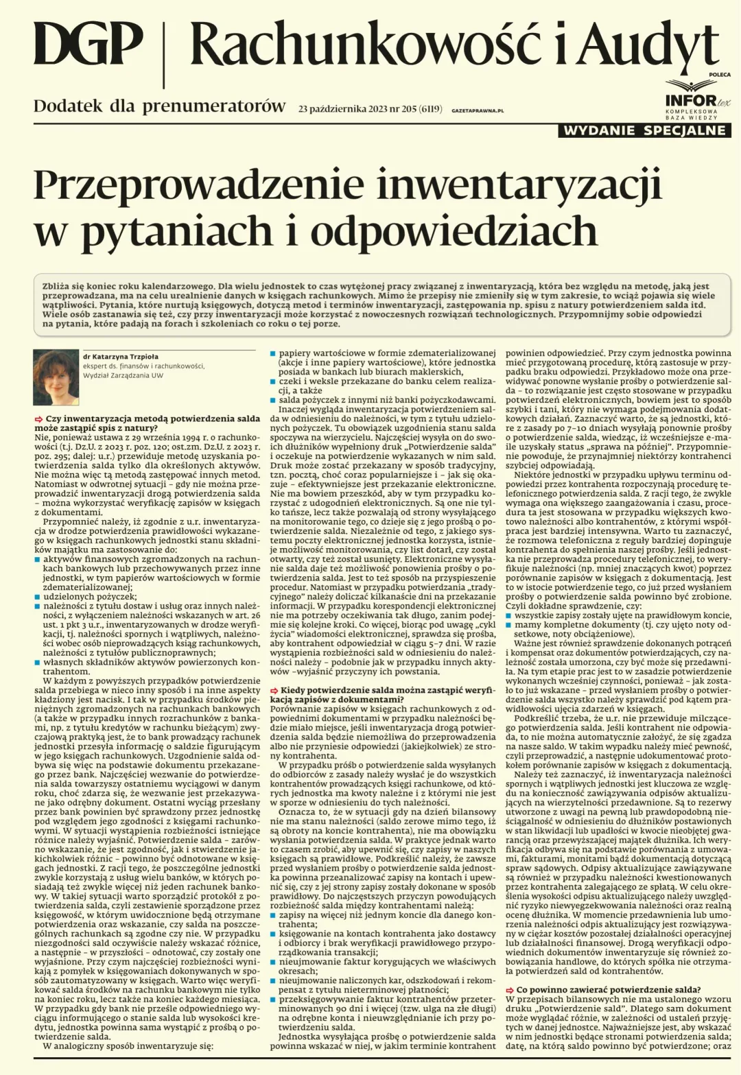 RACHUNKOWOŚĆ I AUDYT - WYDANIE SPECJALNE