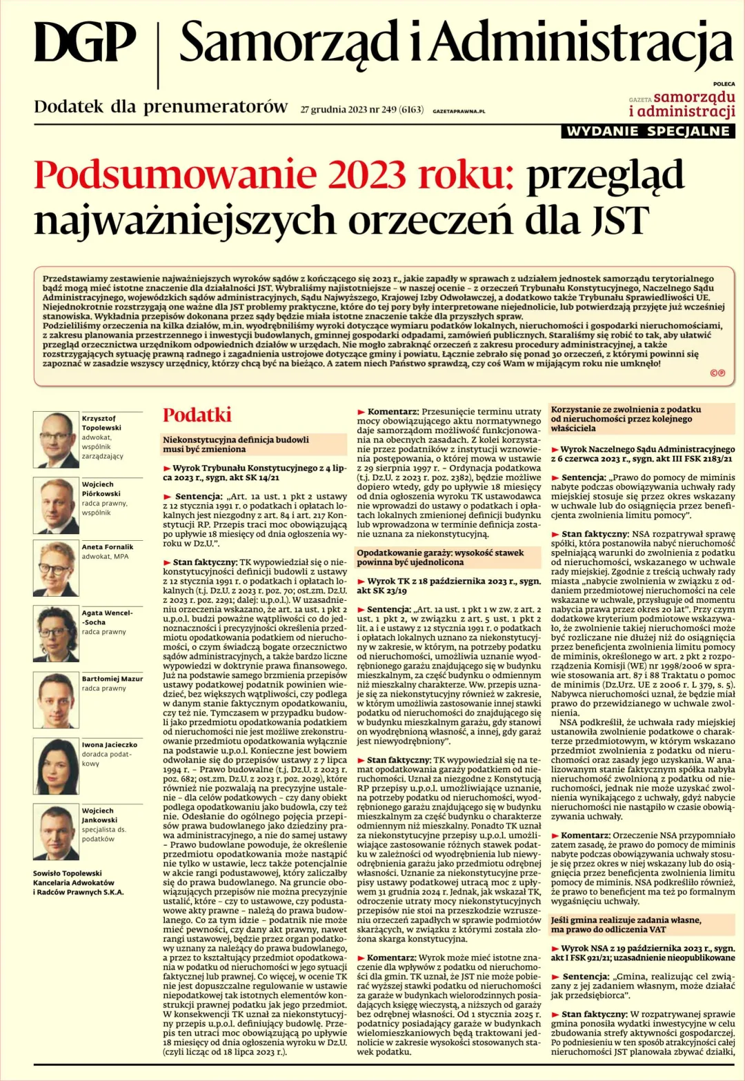 SAMORZĄD I ADMINISTRACJA - WYDANIE SPECJALNE