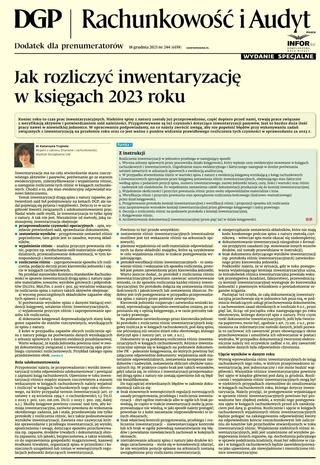 RACHUNKOWOŚĆ I AUDYT - WYDANIE SPECJALNE