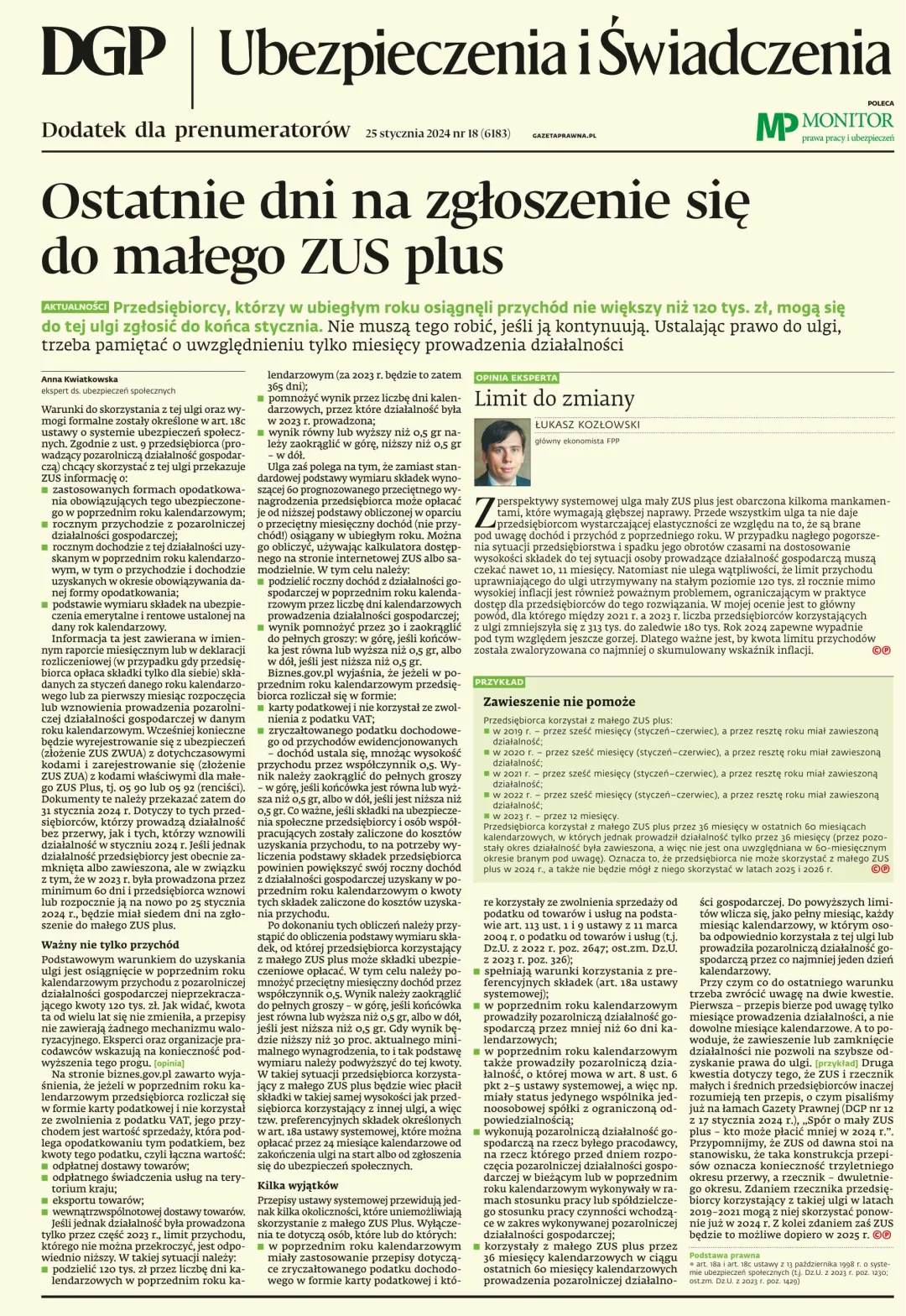 UBEZPIECZENIA I ŚWIADCZENIA
