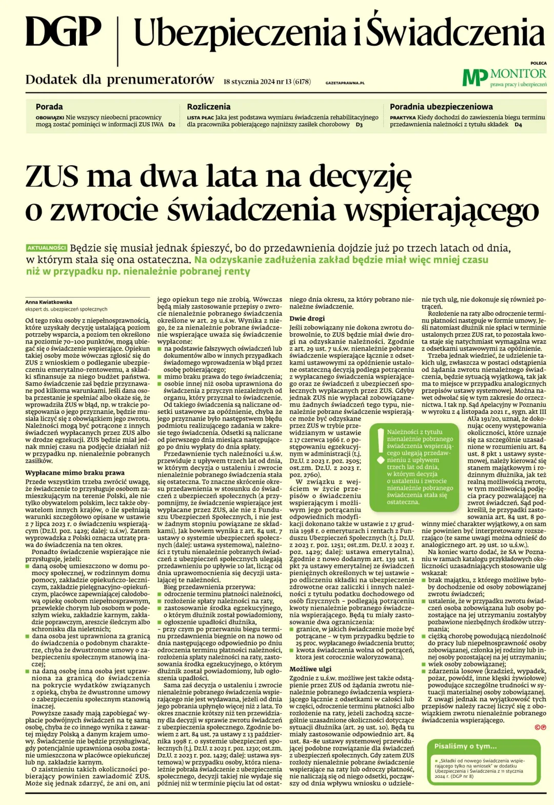 UBEZPIECZENIA I ŚWIADCZENIA