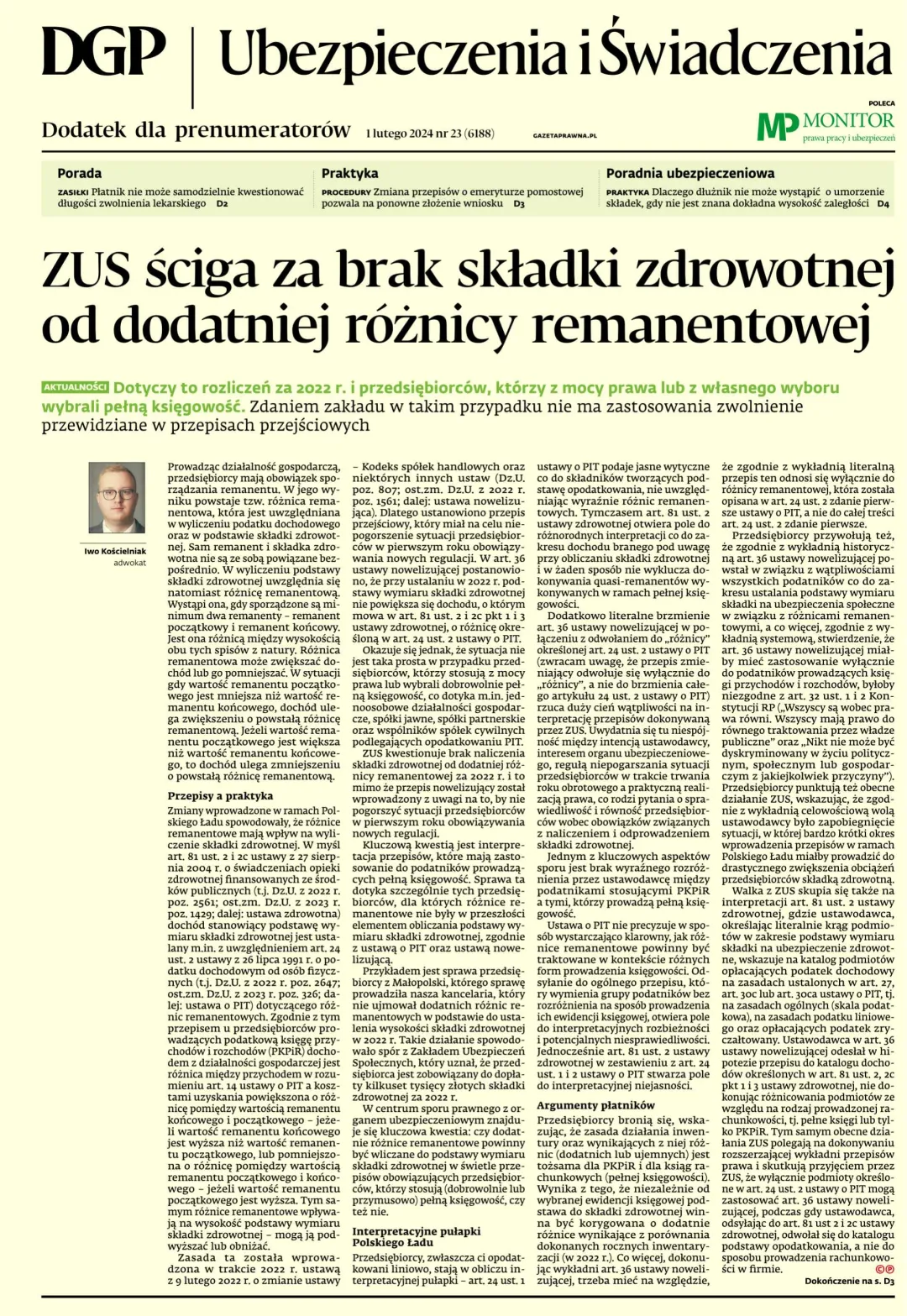 UBEZPIECZENIA I ŚWIADCZENIA