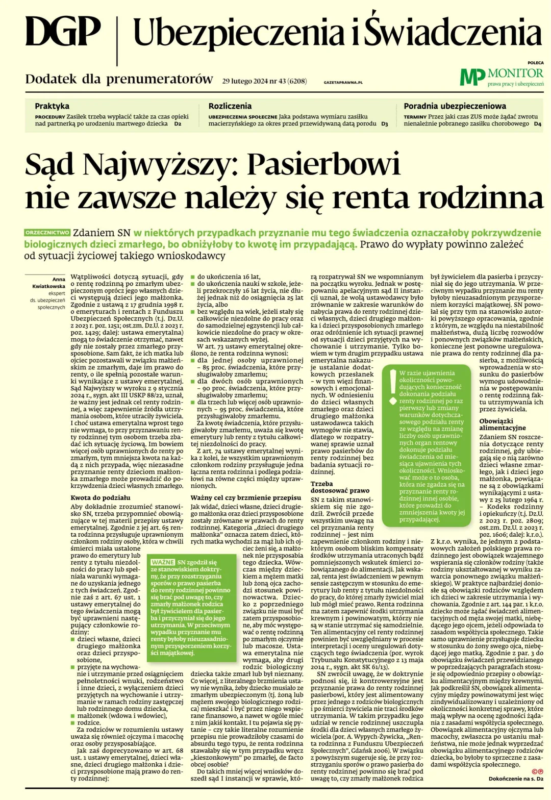 UBEZPIECZENIA I ŚWIADCZENIA