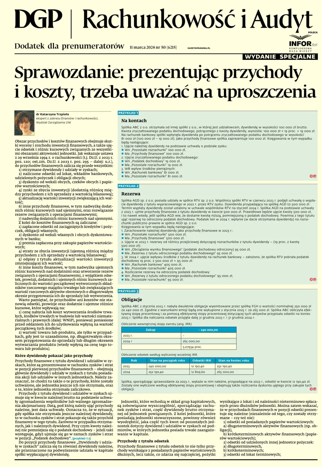 RACHUNKOWOŚĆ I AUDYT - WYDANIE SPECJALNE