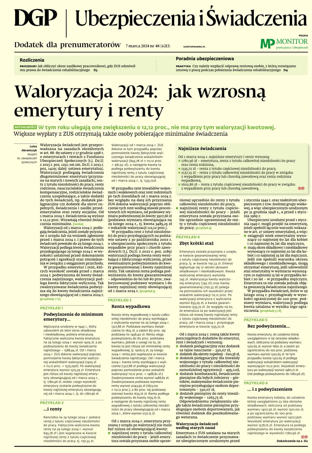 UBEZPIECZENIA I ŚWIADCZENIA