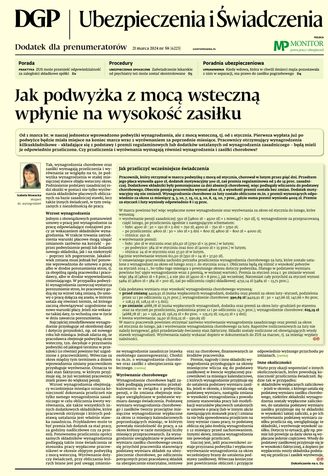 UBEZPIECZENIA I ŚWIADCZENIA