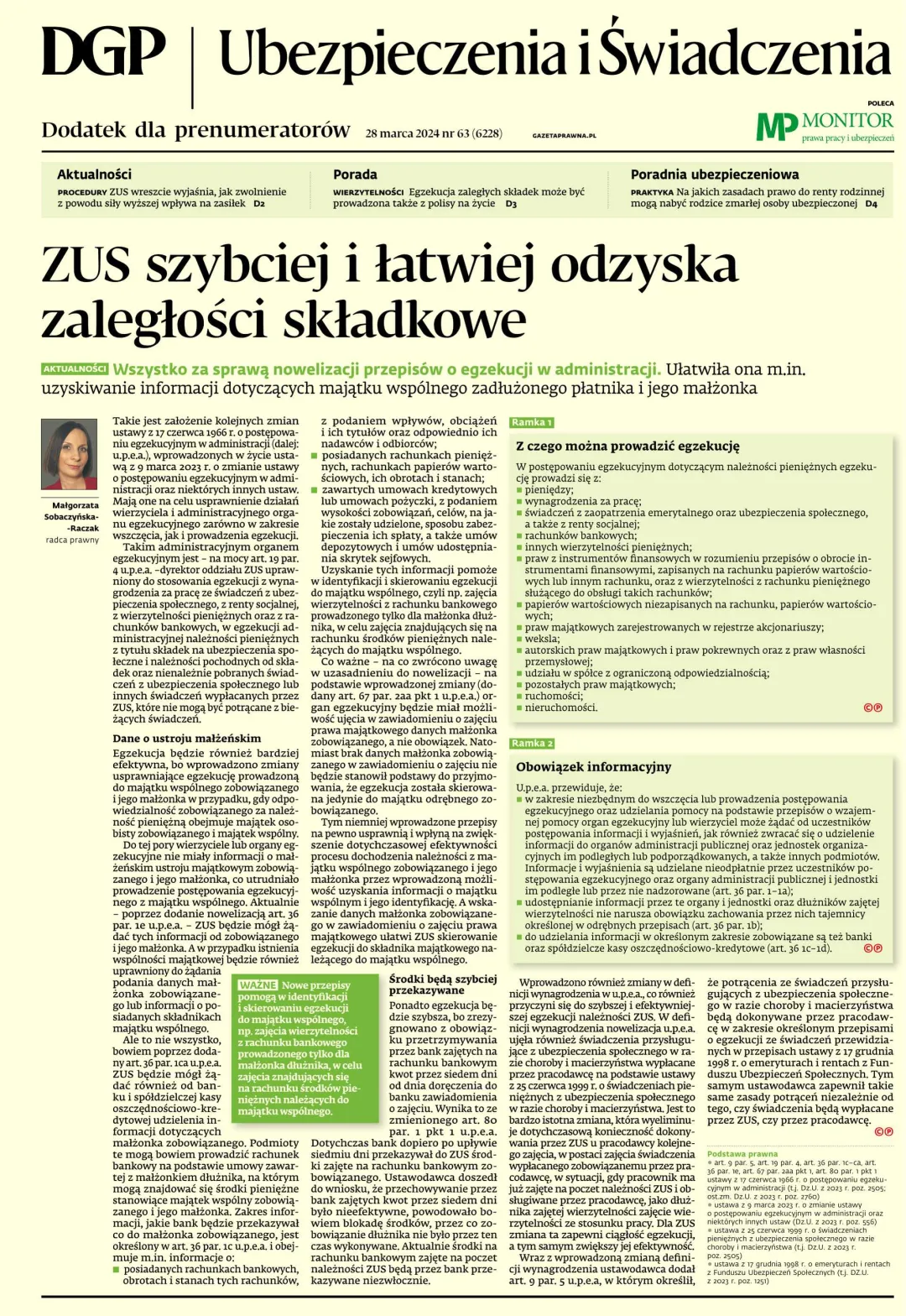 UBEZPIECZENIA I ŚWIADCZENIA