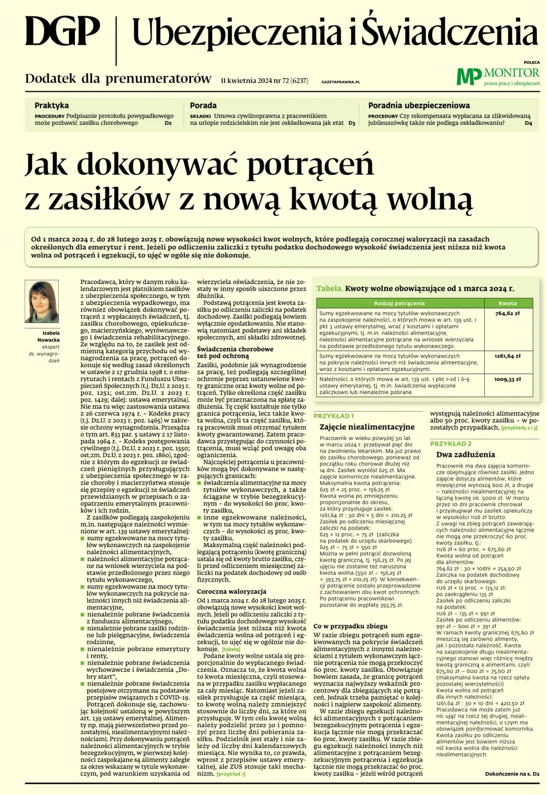 UBEZPIECZENIA I ŚWIADCZENIA