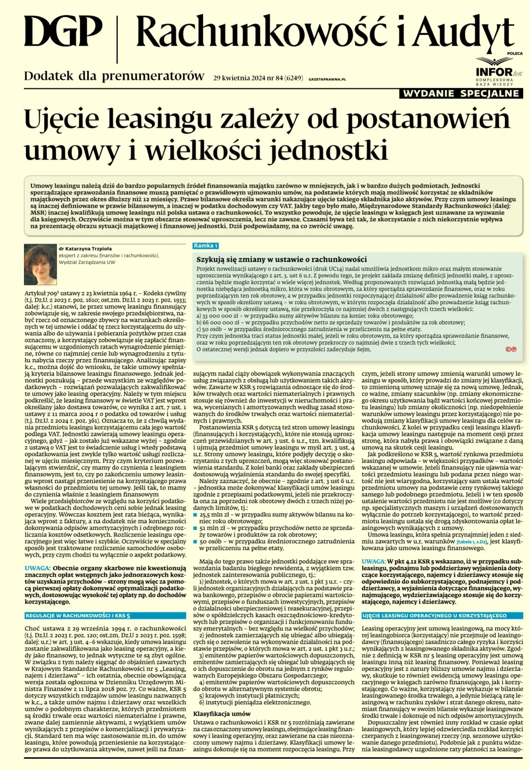 RACHUNKOWOŚĆ I AUDYT - WYDANIE SPECJALNE