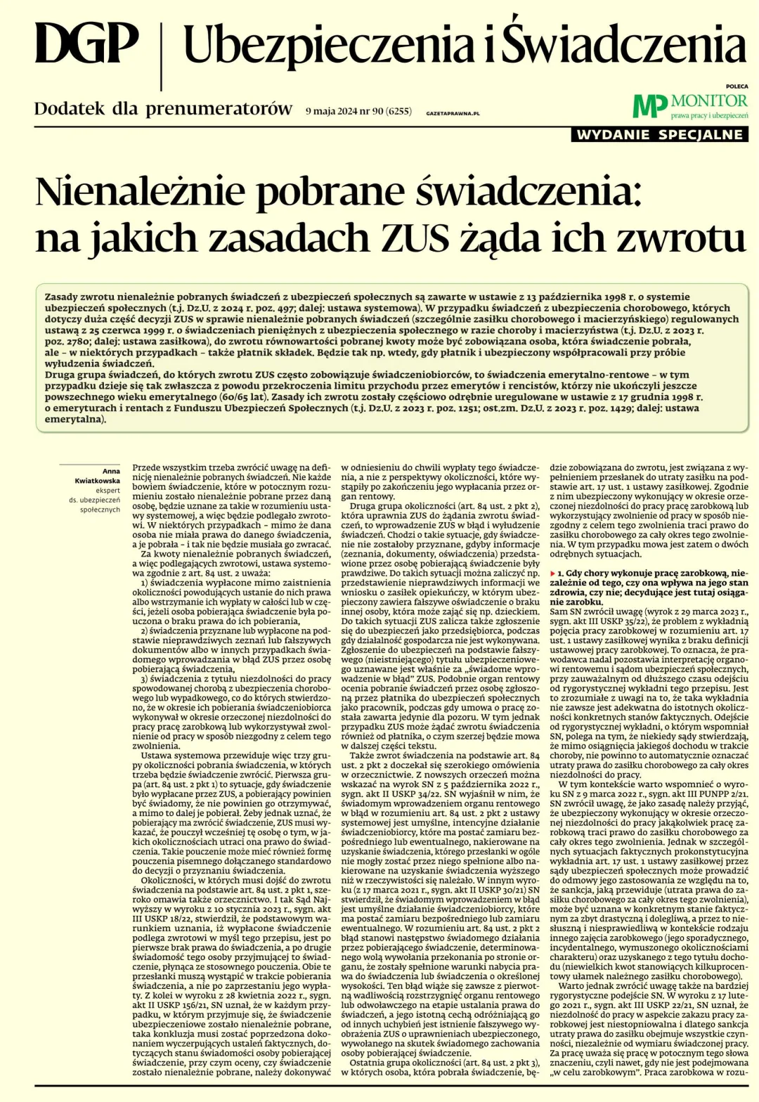 UBEZPIECZENIA I ŚWIADCZENIA - WYDANIE SPECJALNE
