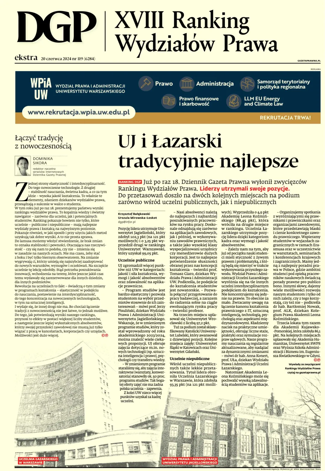 XVIII RANKING WYDZIAŁÓW PRAWA