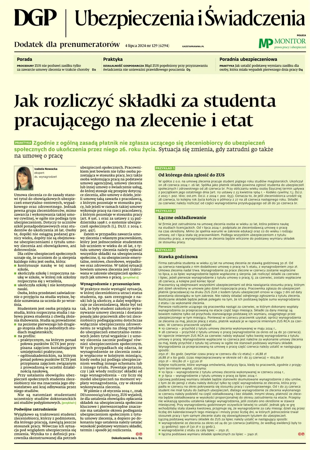 UBEZPIECZENIA I ŚWIADCZENIA