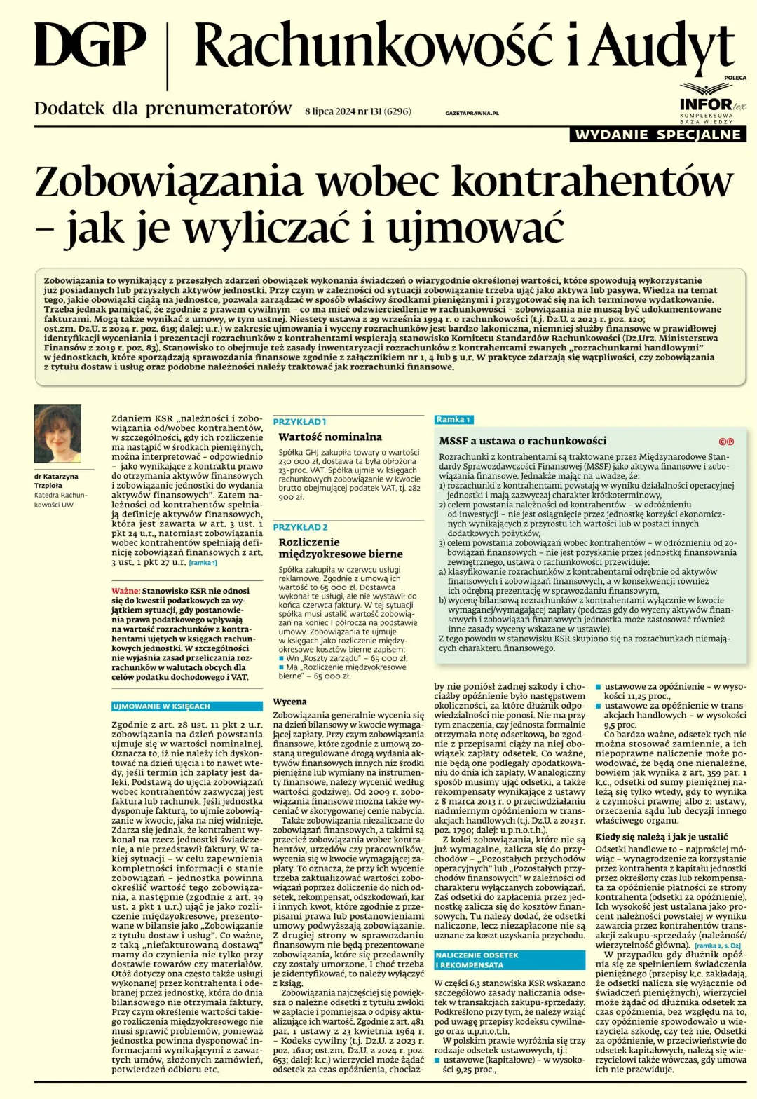 RACHUNKOWOŚĆ I AUDYT - WYDANIE SPECJALNE