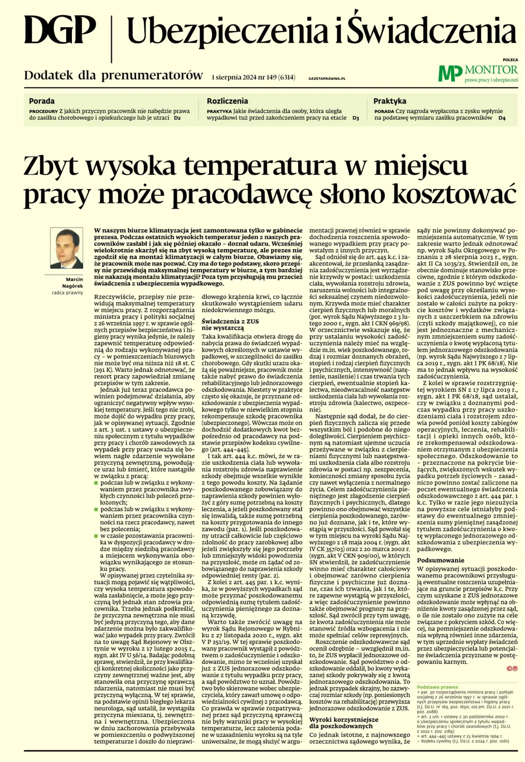 UBEZPIECZENIA I ŚWIADCZENIA
