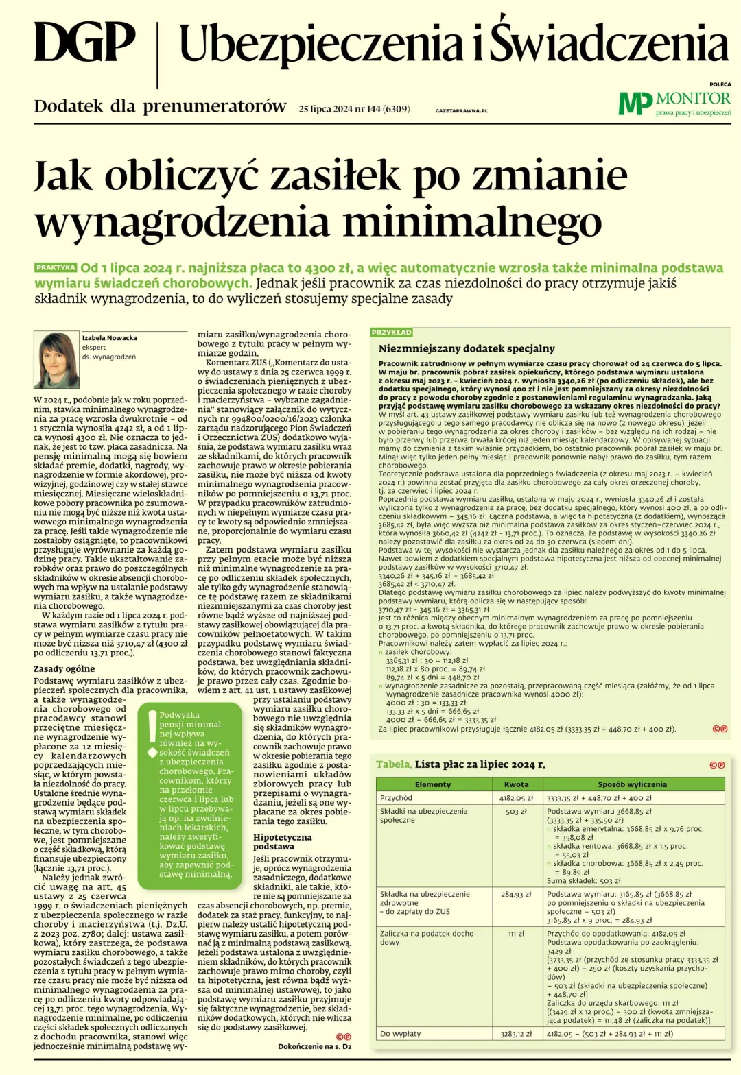 UBEZPIECZENIA I ŚWIADCZENIA