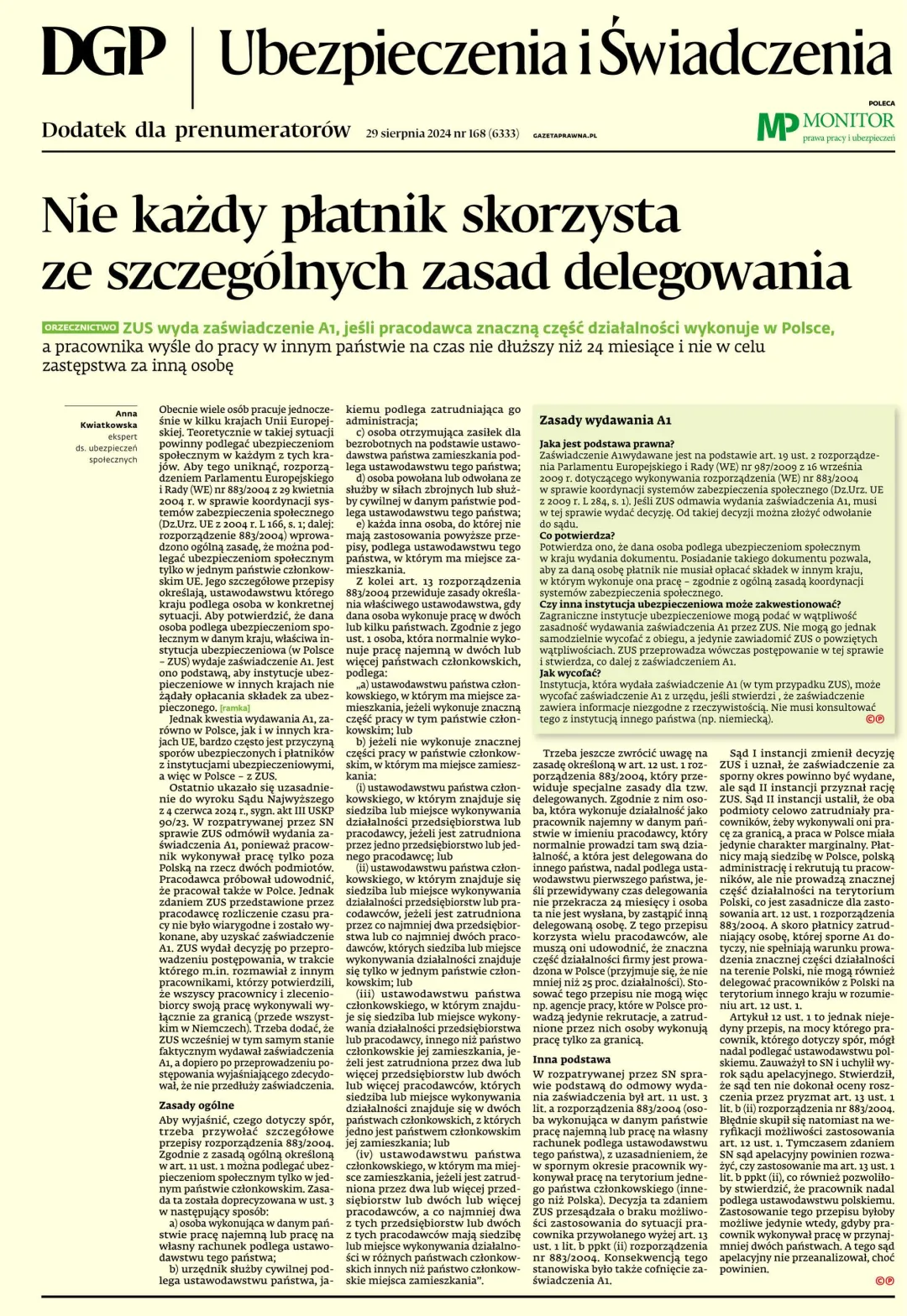 UBEZPIECZENIA I ŚWIADCZENIA