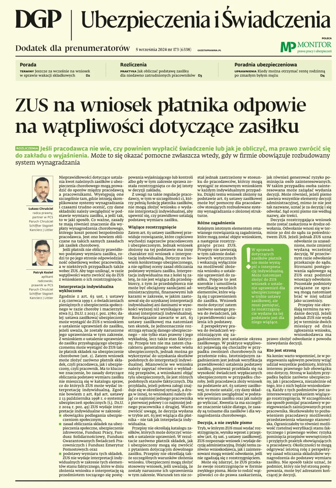 UBEZPIECZENIA I ŚWIADCZENIA