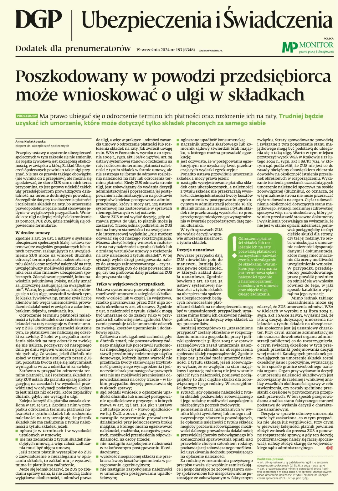 UBEZPIECZENIA I ŚWIADCZENIA
