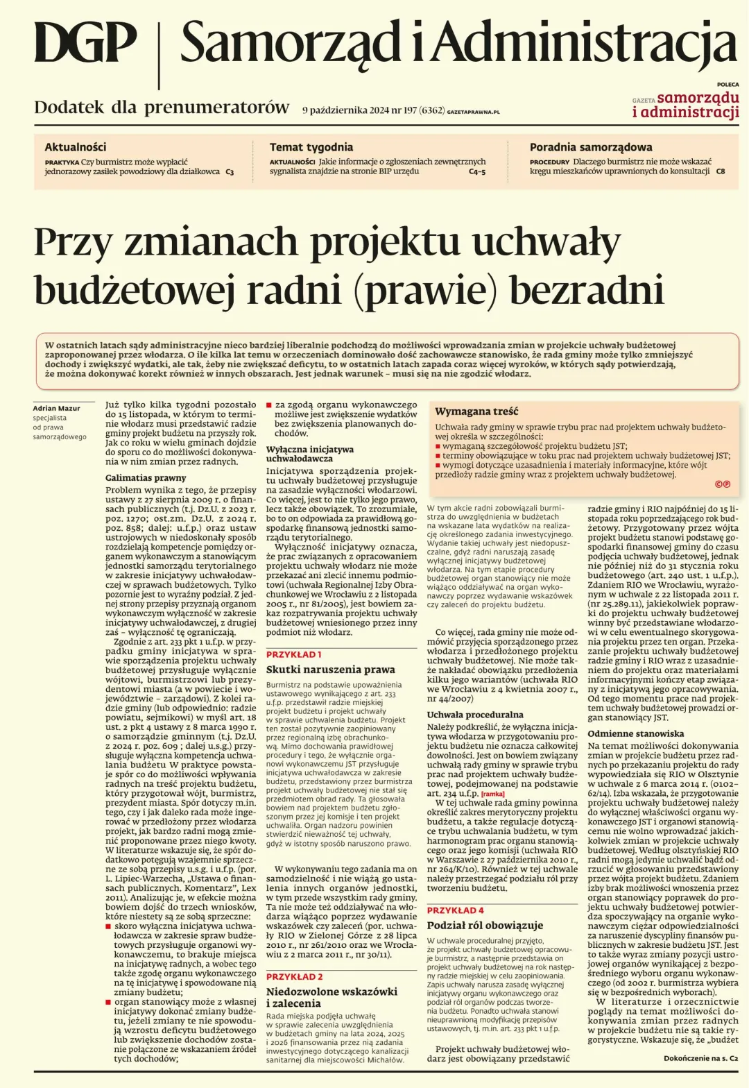 SAMORZĄD I ADMINISTRACJA