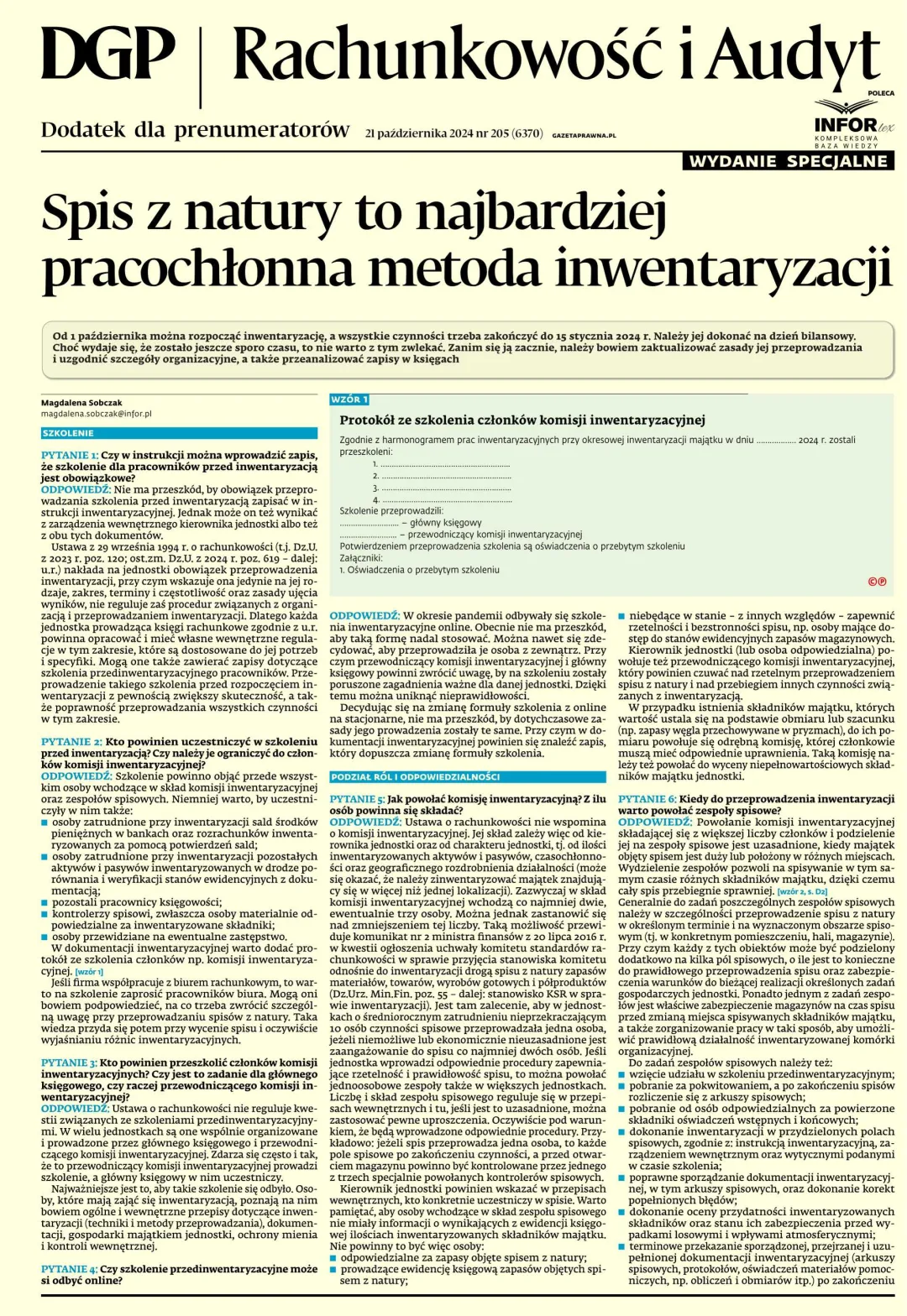 RACHUNKOWOŚĆ I AUDYT – WYDANIE SPECJALNE