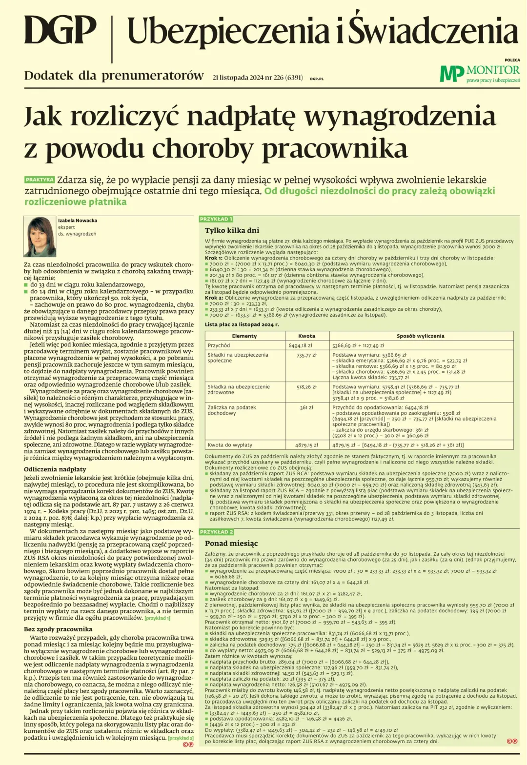 UBEZPIECZENIA I ŚWIADCZENIA
