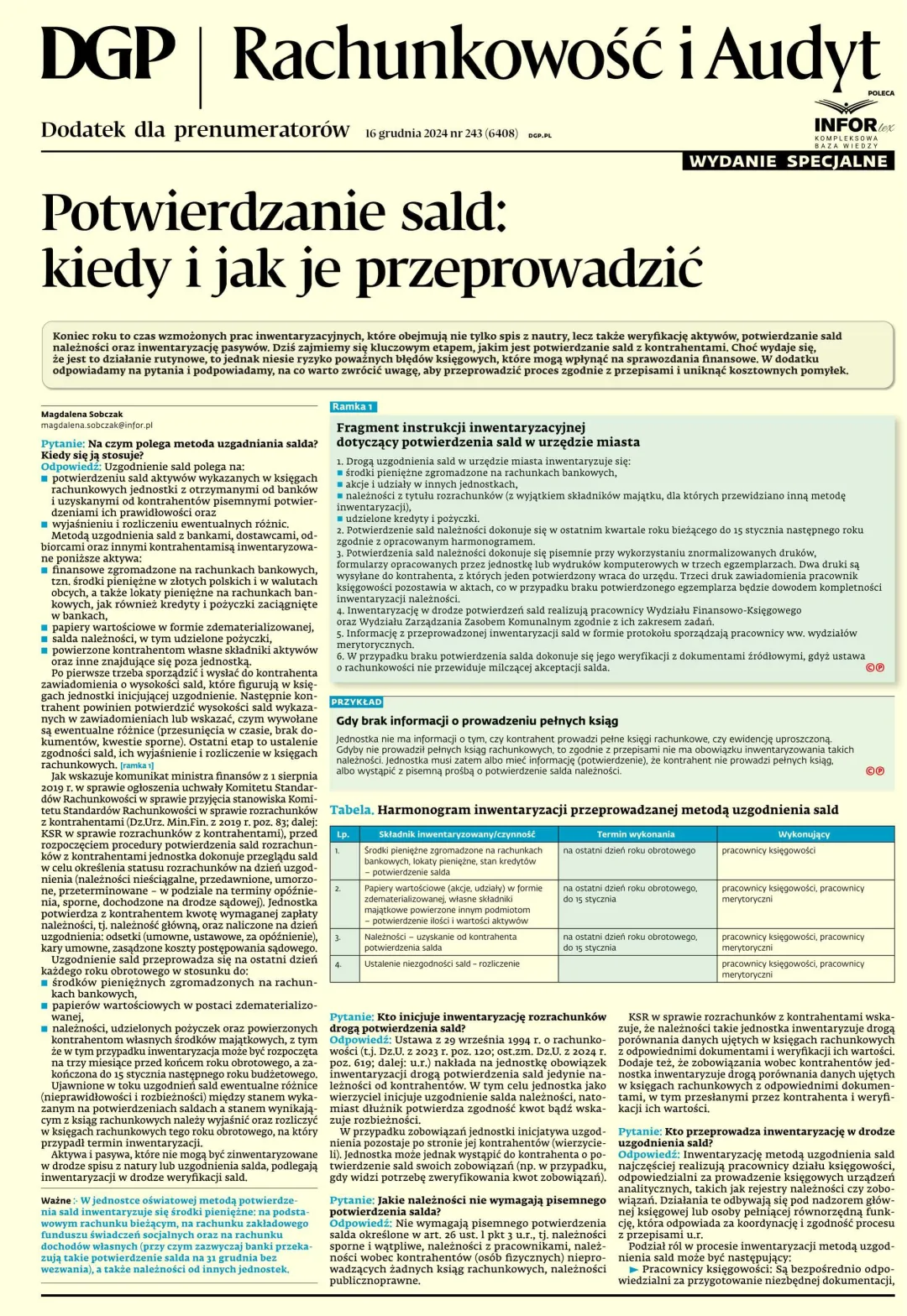 RACHUNKOWOŚĆ I AUDYT - WYDANIE SPECJALNE
