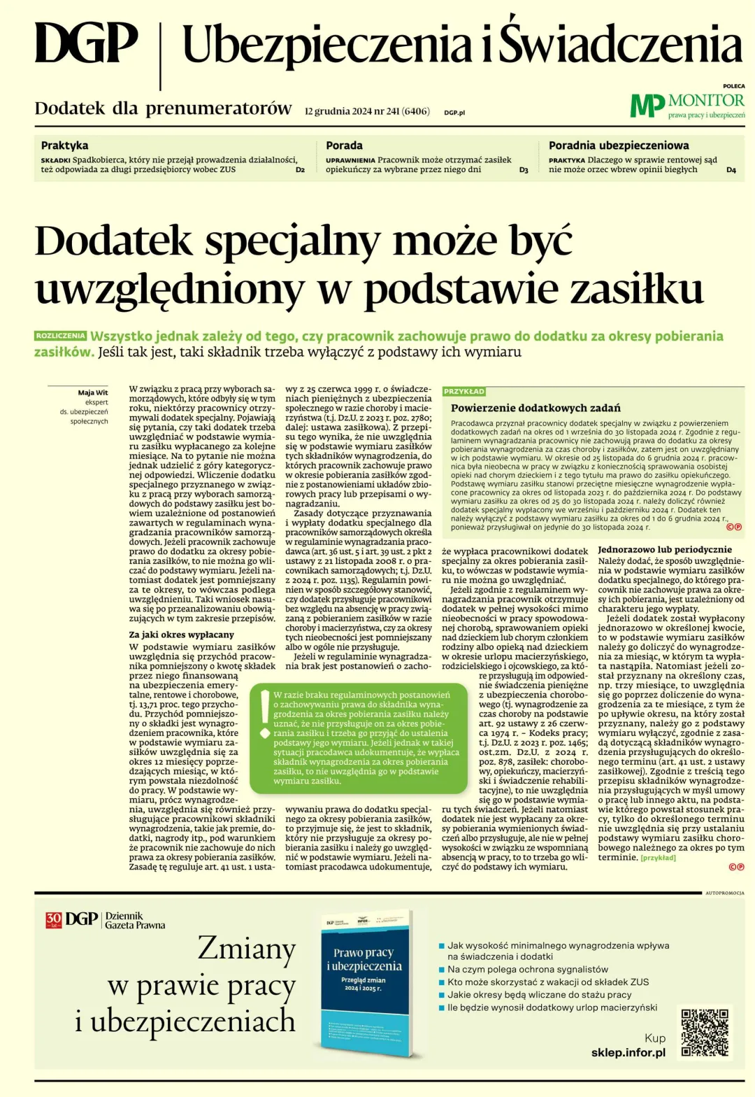 UBEZPIECZENIA I ŚWIADCZENIA