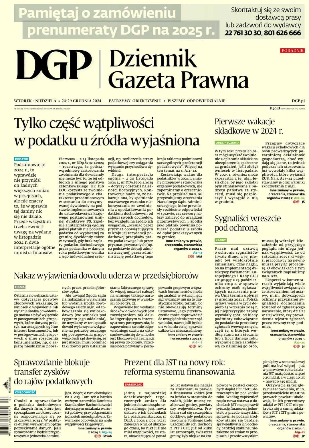 WYDANIE DLA PRENUMERATORÓW