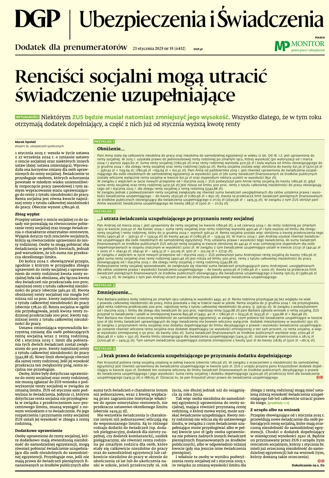 UBEZPIECZENIA I ŚWIADCZENIA