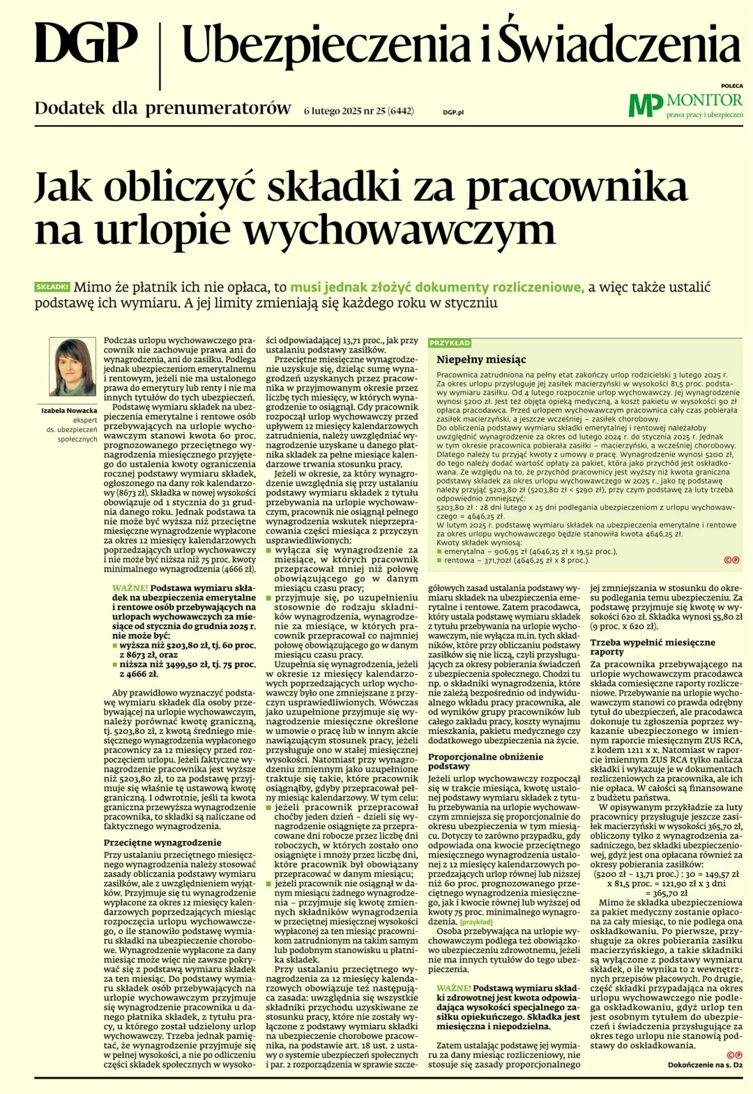 UBEZPIECZENIA I ŚWIADCZENIA