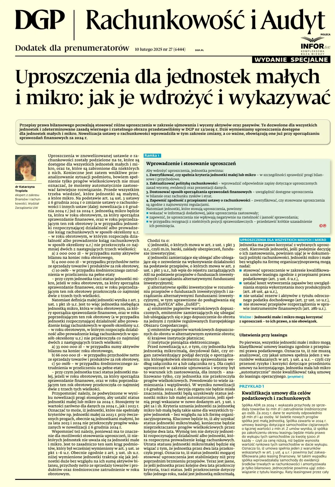 RACHUNKOWOŚĆ I AUDYT - WYDANIE SPECJALNE
