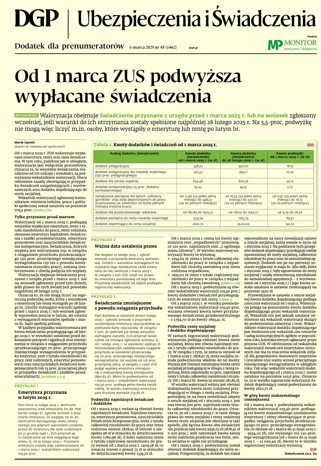 UBEZPIECZENIA I ŚWIADCZENIA