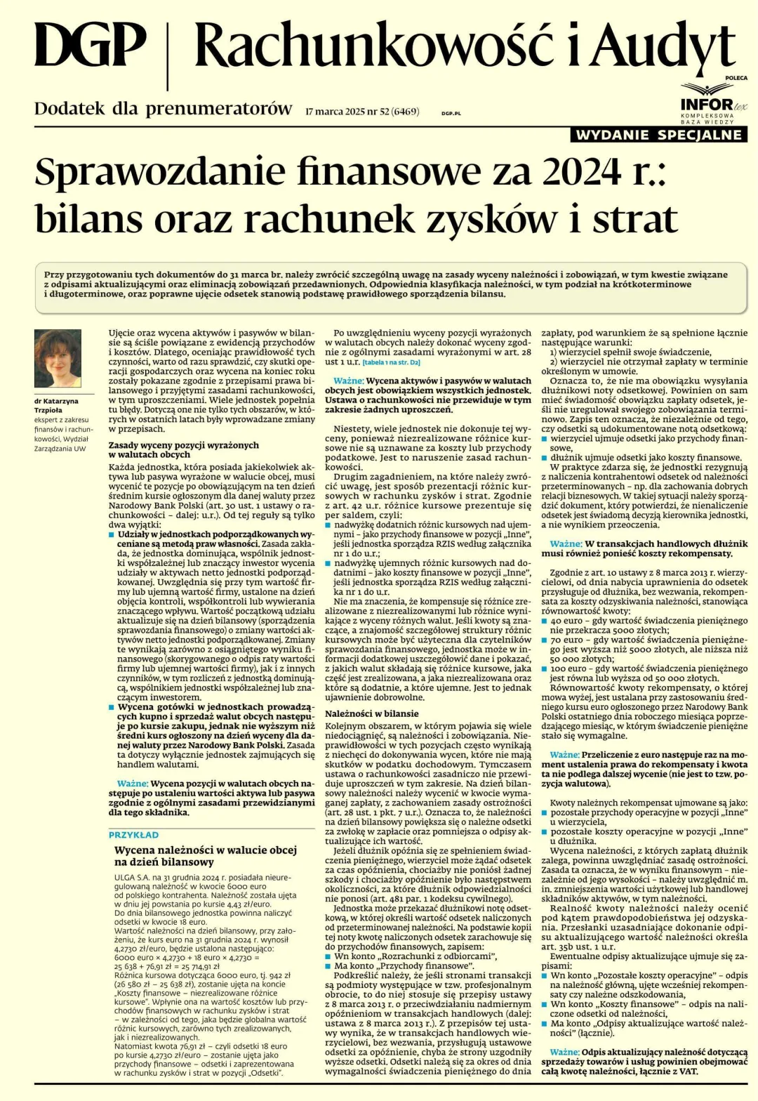RACHUNKOWOŚĆ I AUDYT - WYDANIE SPECJALNE