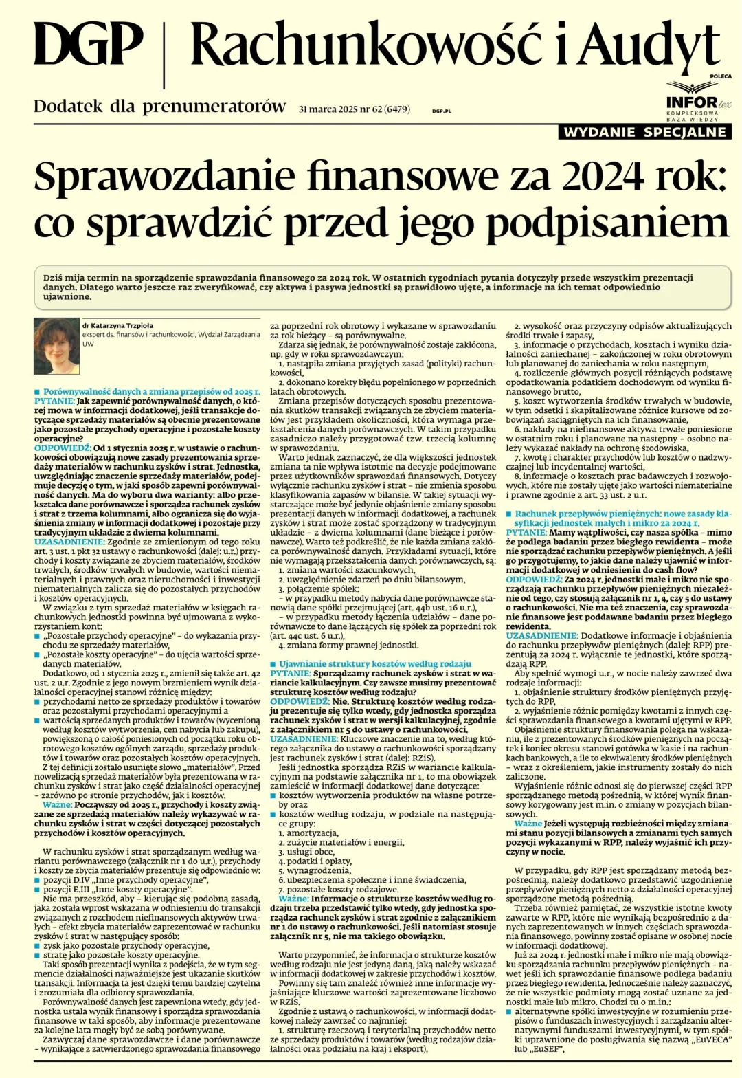 RACHUNKOWOŚĆ I AUDYT - WYDANIE SPECJALNE
