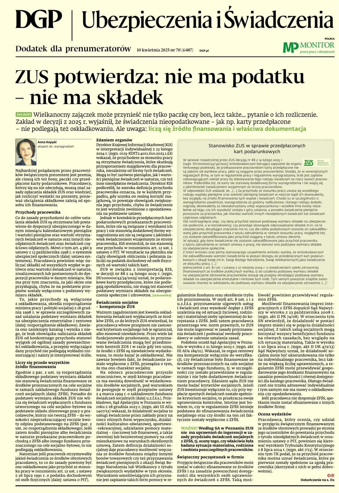UBEZPIECZENIA I ŚWIADCZENIA