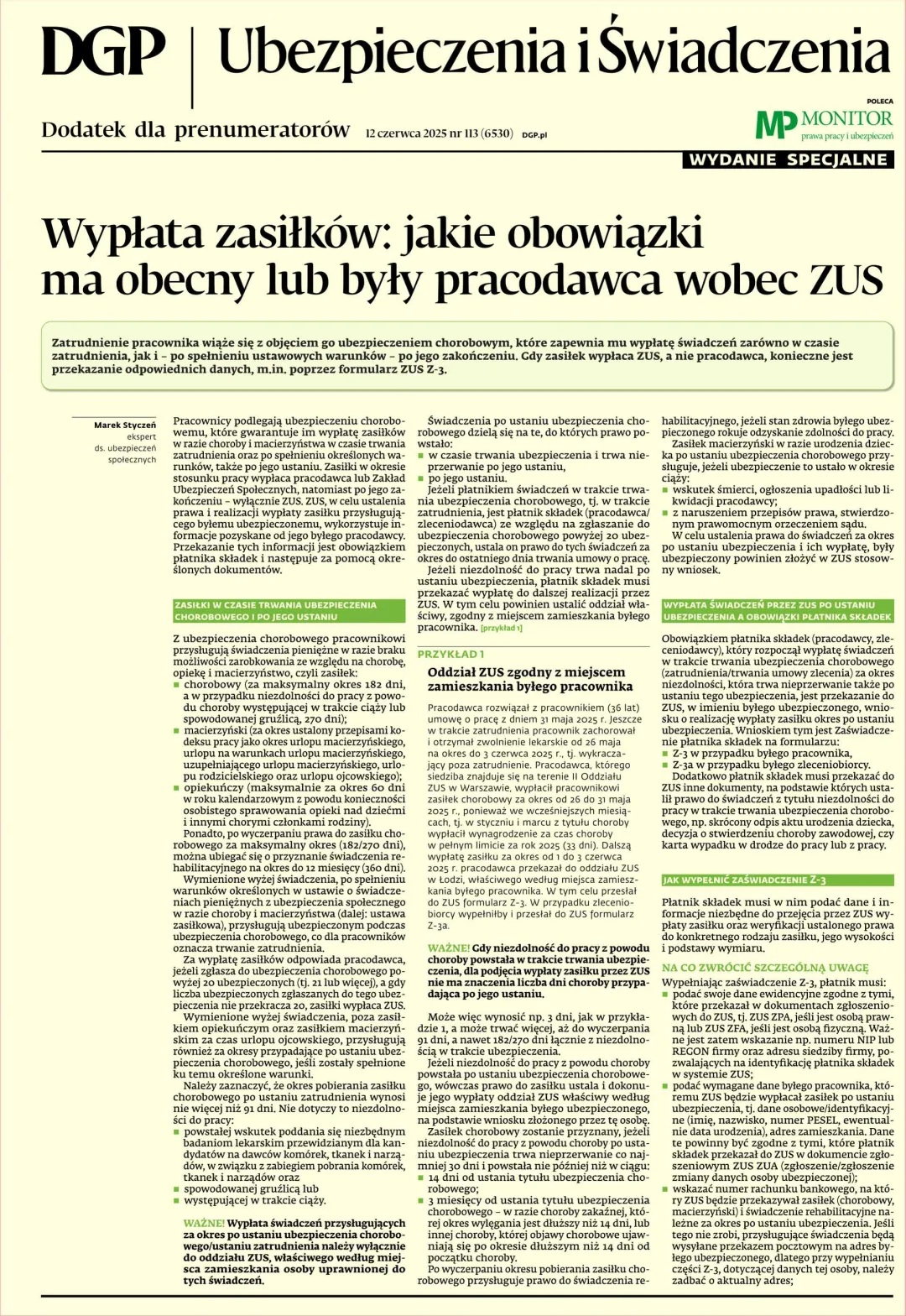 UBEZPIECZENIA I ŚWIADCZENIA - WYDANIE SPECJALNE