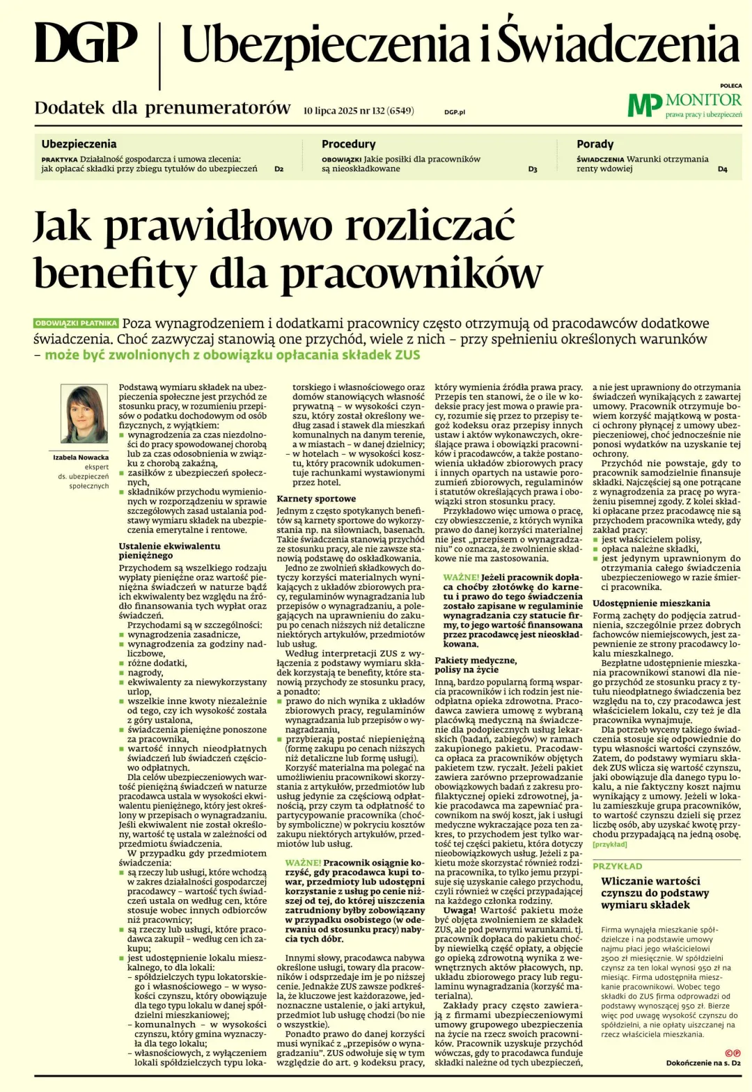 UBEZPIECZENIA I ŚWIADCZENIA