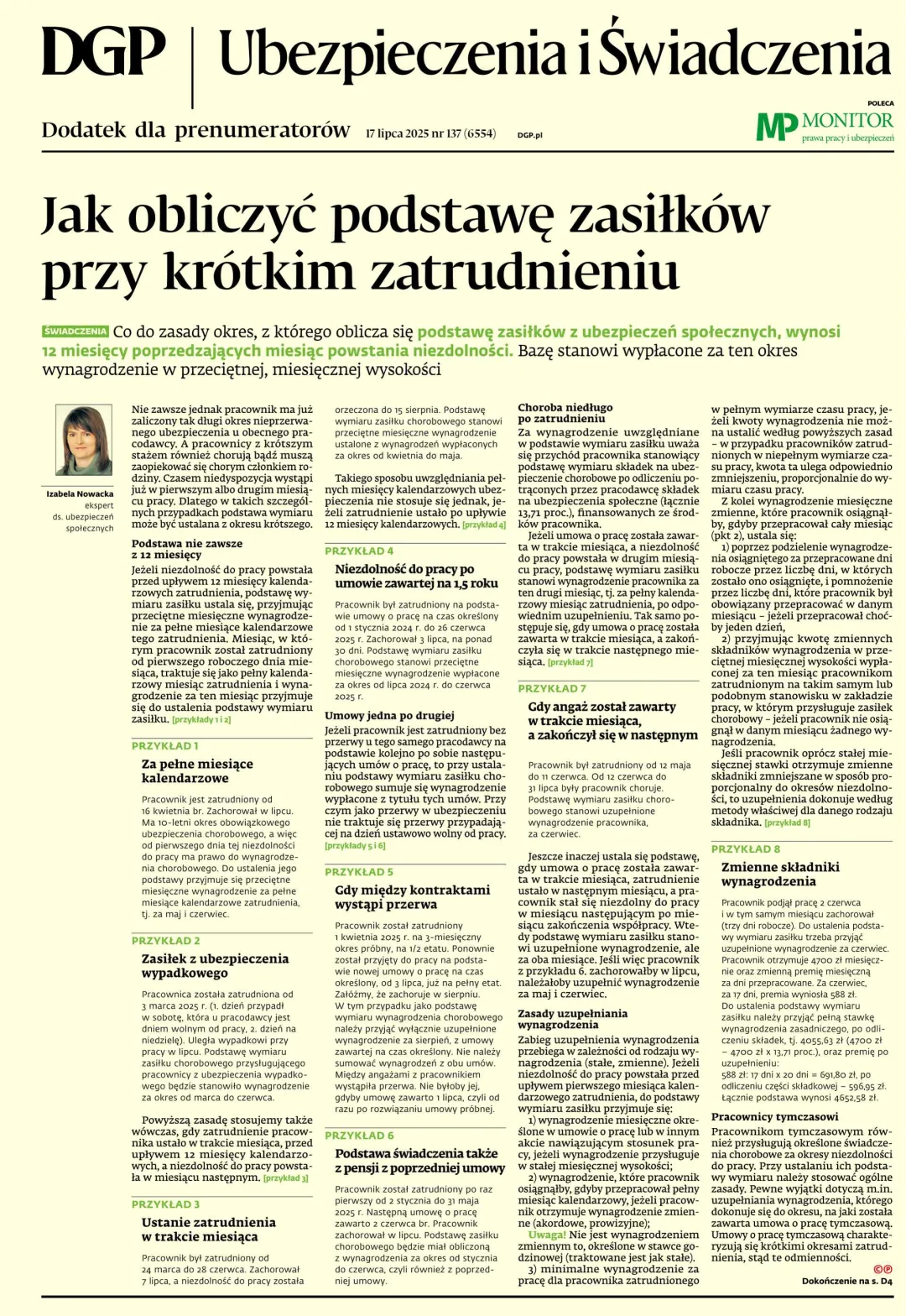 UBEZPIECZENIA I ŚWIADCZENIA