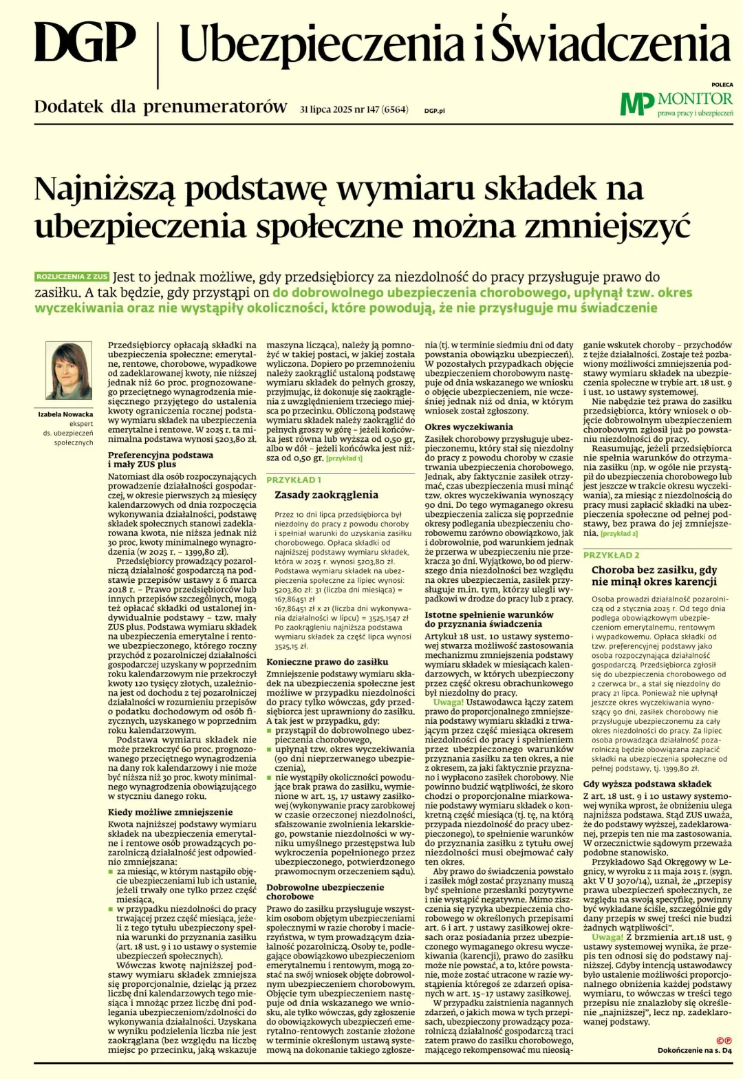 UBEZPIECZENIA I ŚWIADCZENIA