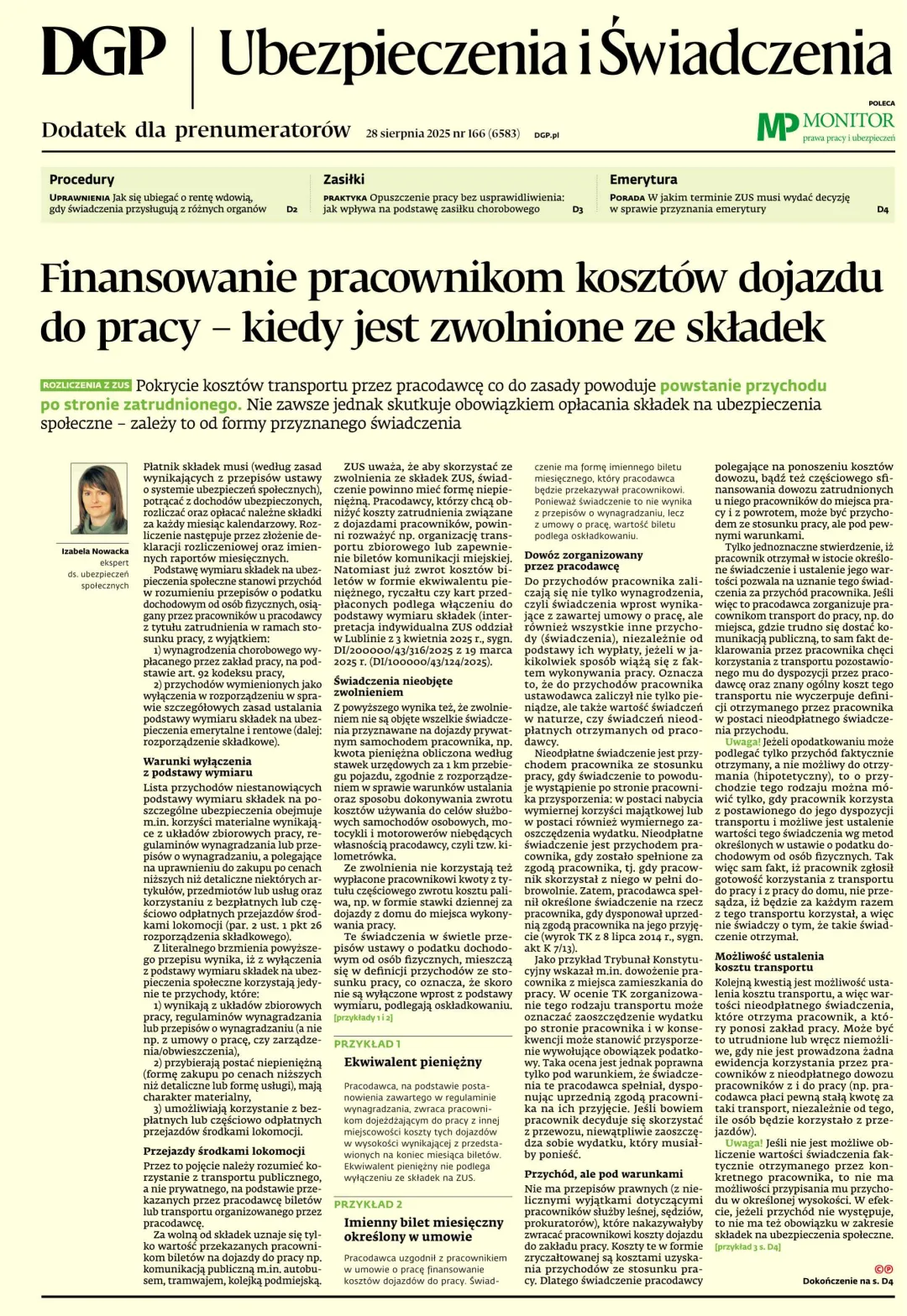 UBEZPIECZENIA I ŚWIADCZENIA